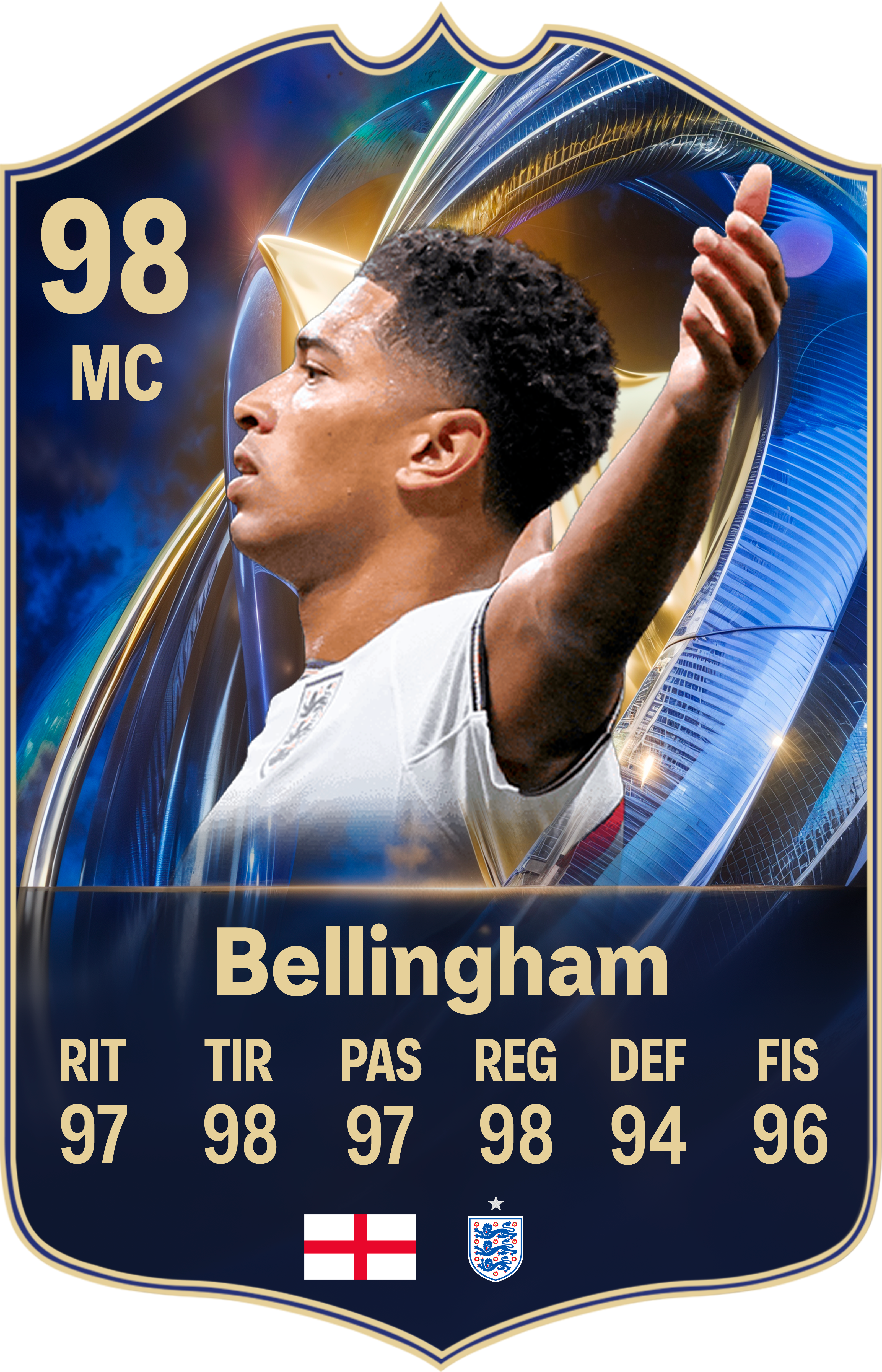 Arte de la carta coleccionable de Bellingham — Regalos de Fútbol