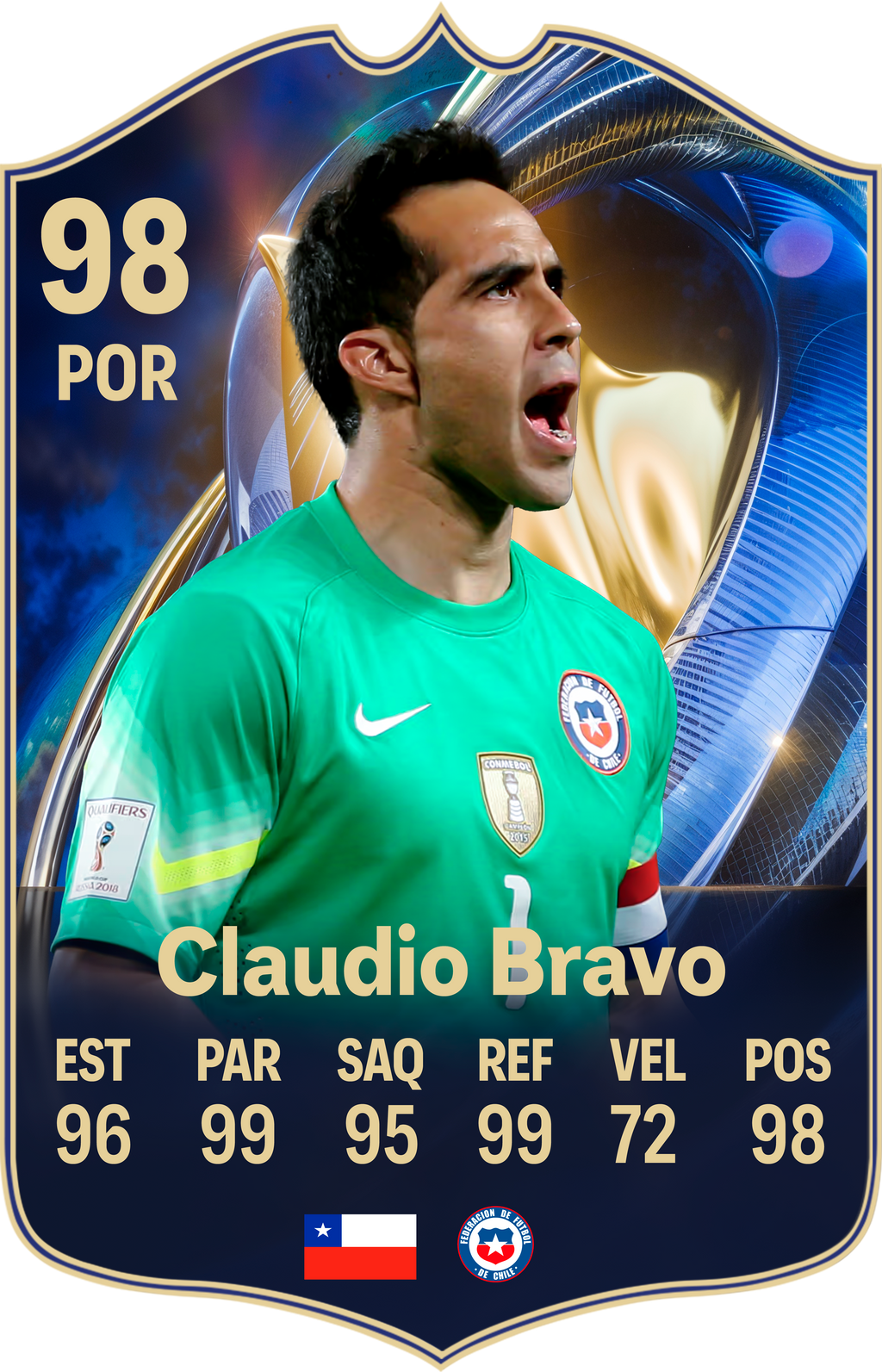 Carta coleccionable Claudio Bravo en foamex 5 mm — Regalos de Fútbol