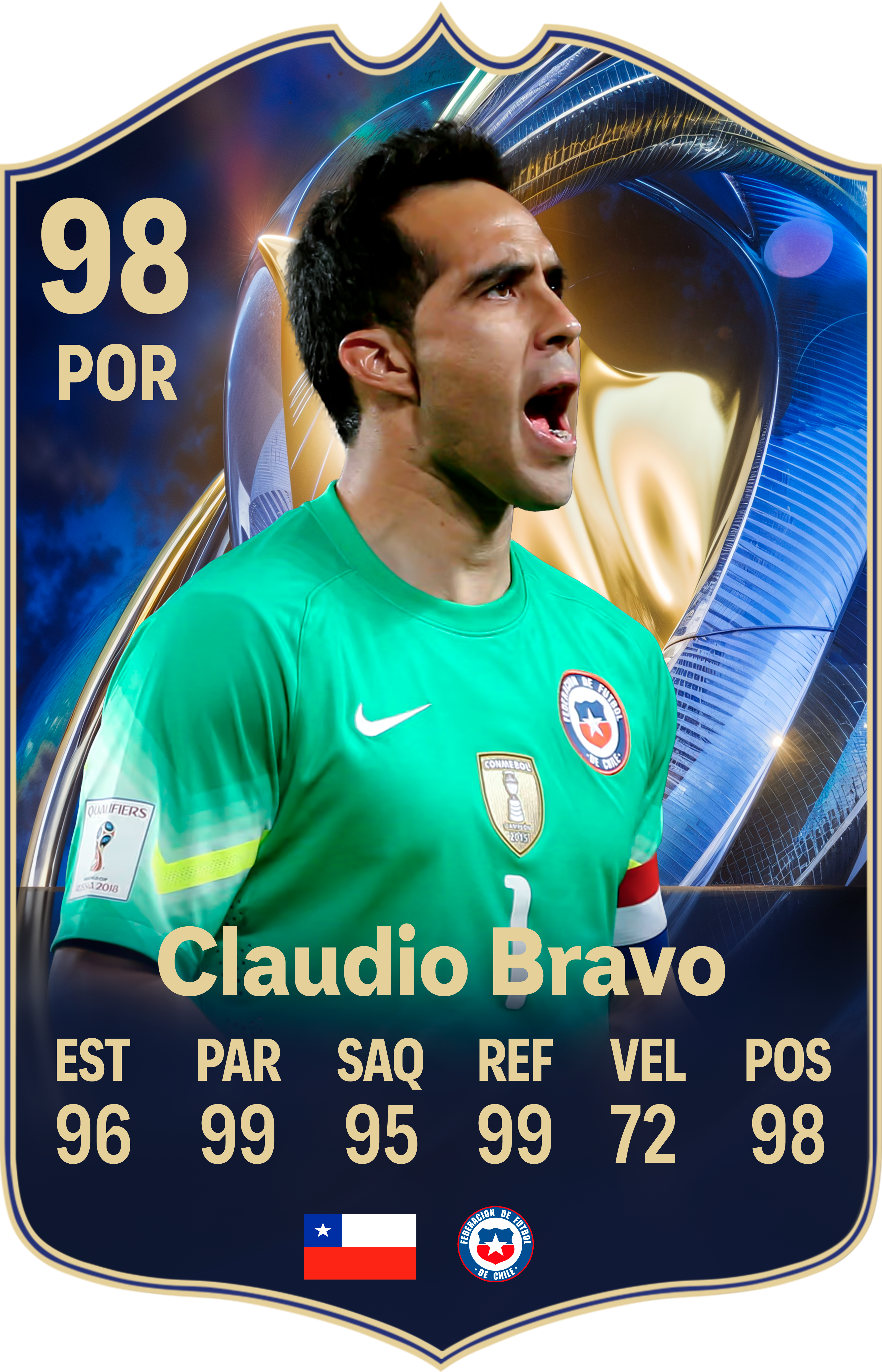 Carta coleccionable Claudio Bravo en foamex 5 mm — Regalos de Fútbol