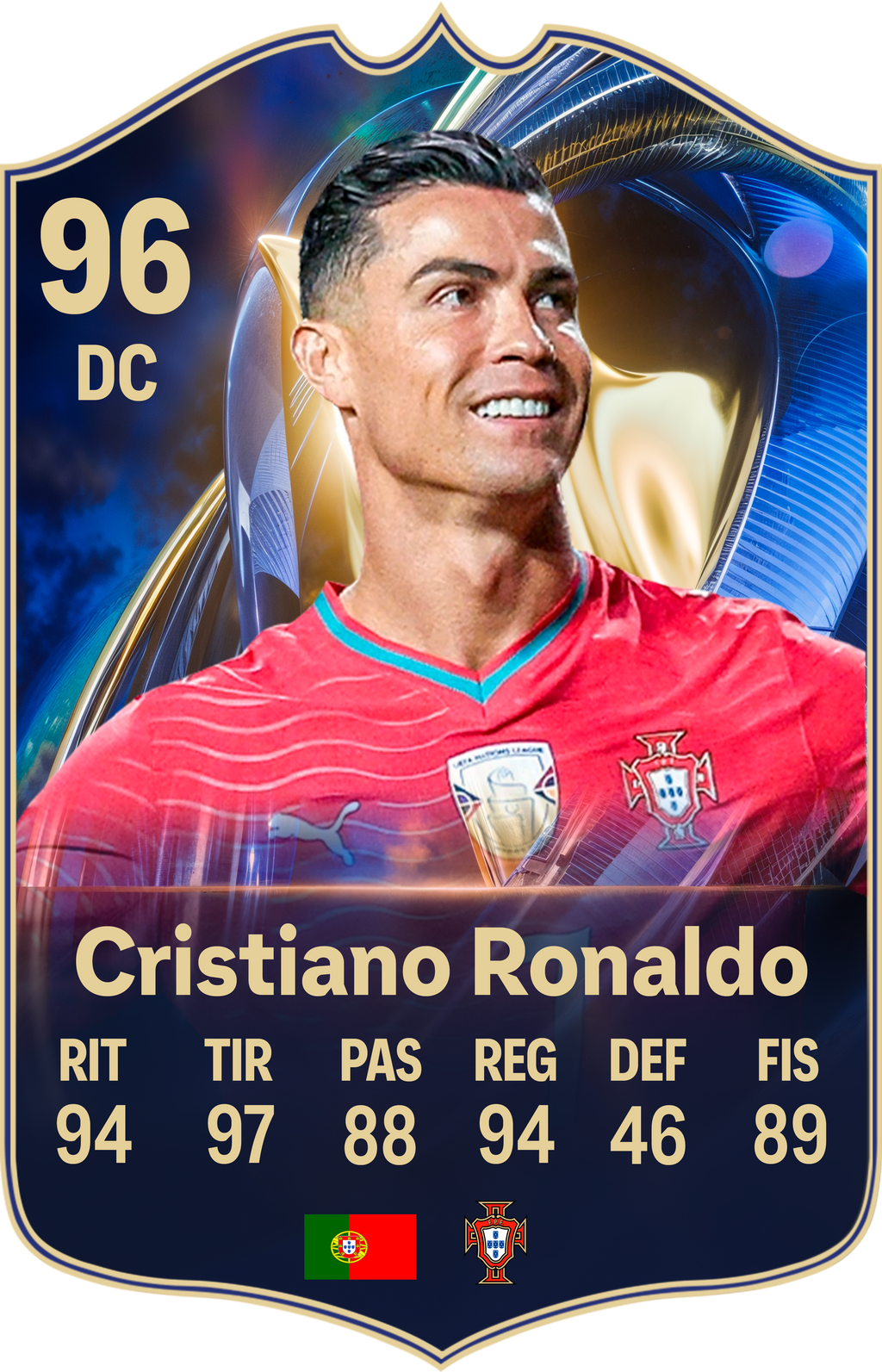 Carta coleccionable Cristiano Ronaldo en foamex 5 mm — Regalos de Fútbol