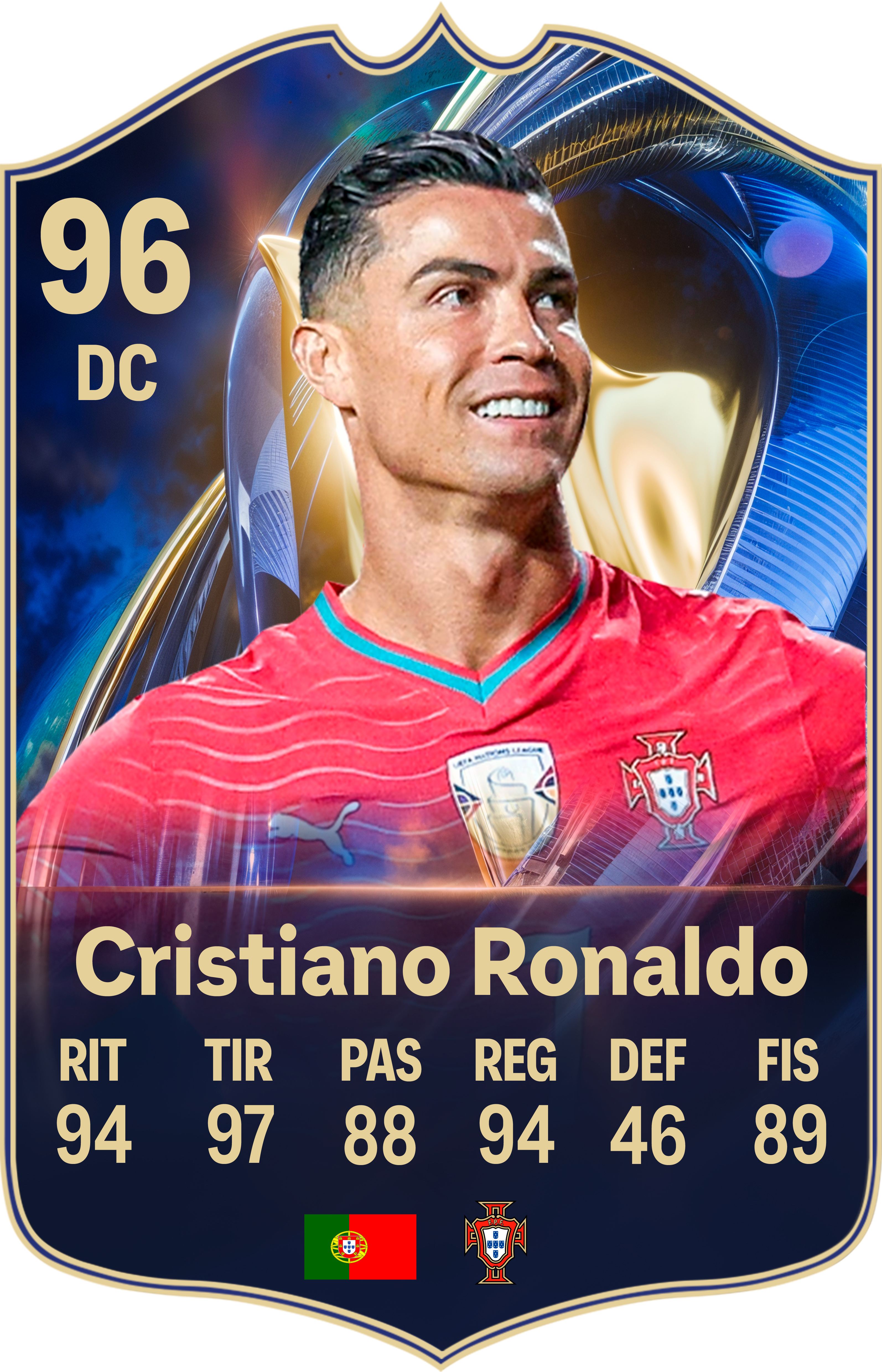 Carta coleccionable Cristiano Ronaldo en foamex 5 mm — Regalos de Fútbol