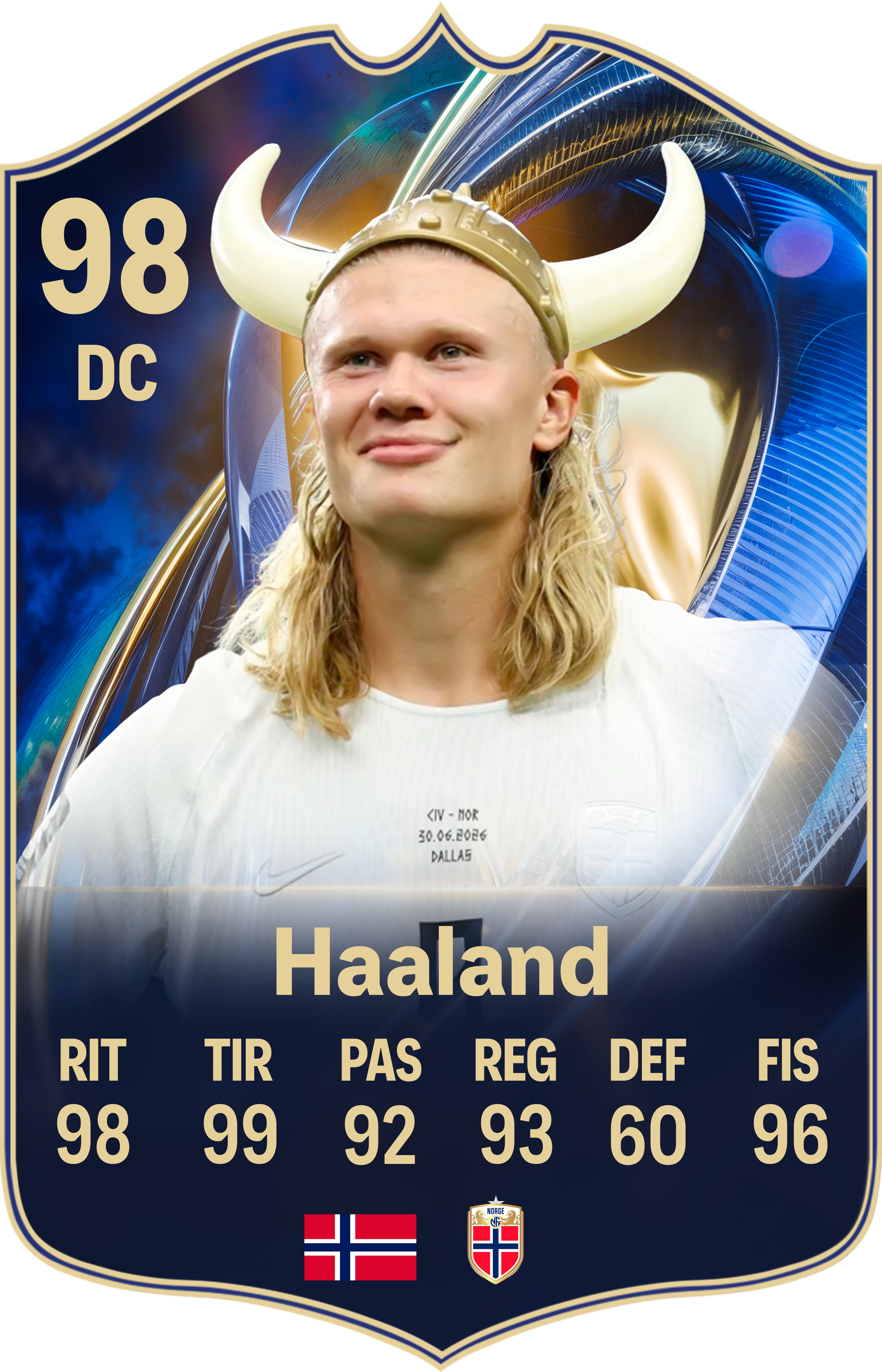 Arte de la carta coleccionable de Haaland — Regalos de Fútbol