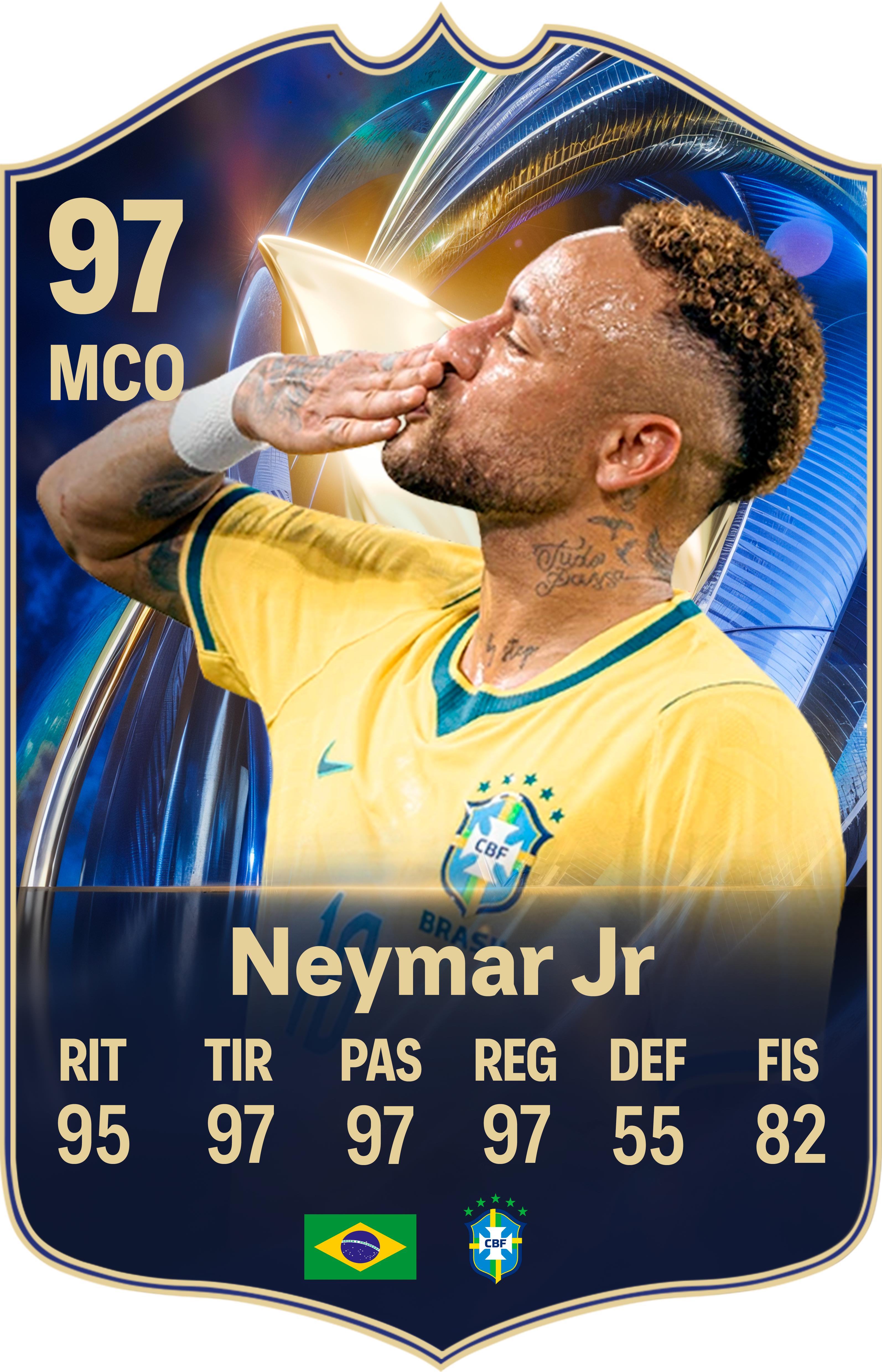 Arte de la carta coleccionable de Neymar Jr — Regalos de Fútbol