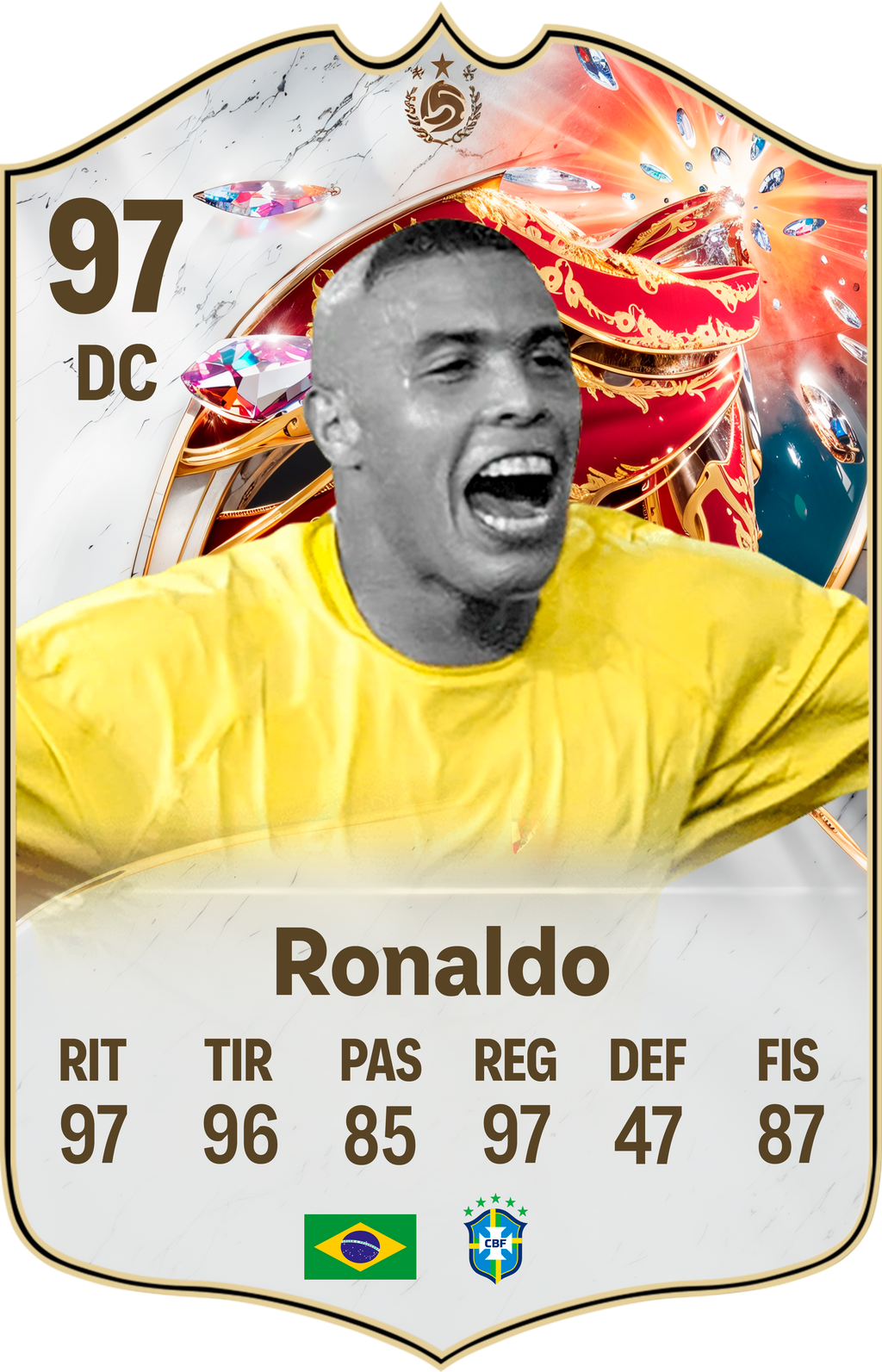 Arte de la carta coleccionable de Ronaldo — Regalos de Fútbol