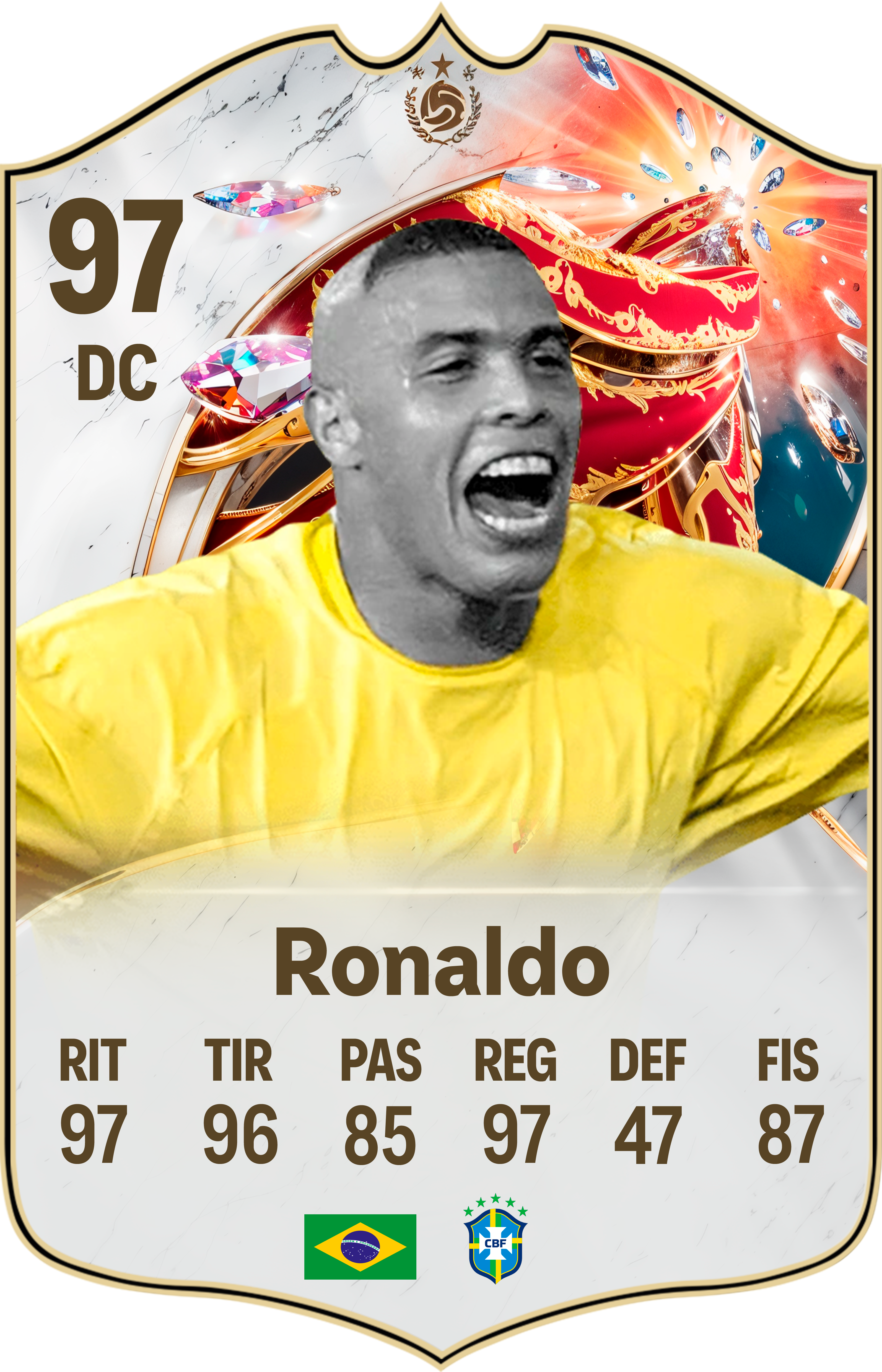 Arte de la carta coleccionable de Ronaldo — Regalos de Fútbol