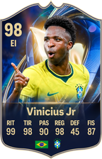 Arte de la carta coleccionable de Vinicius Jr — Regalos de Fútbol