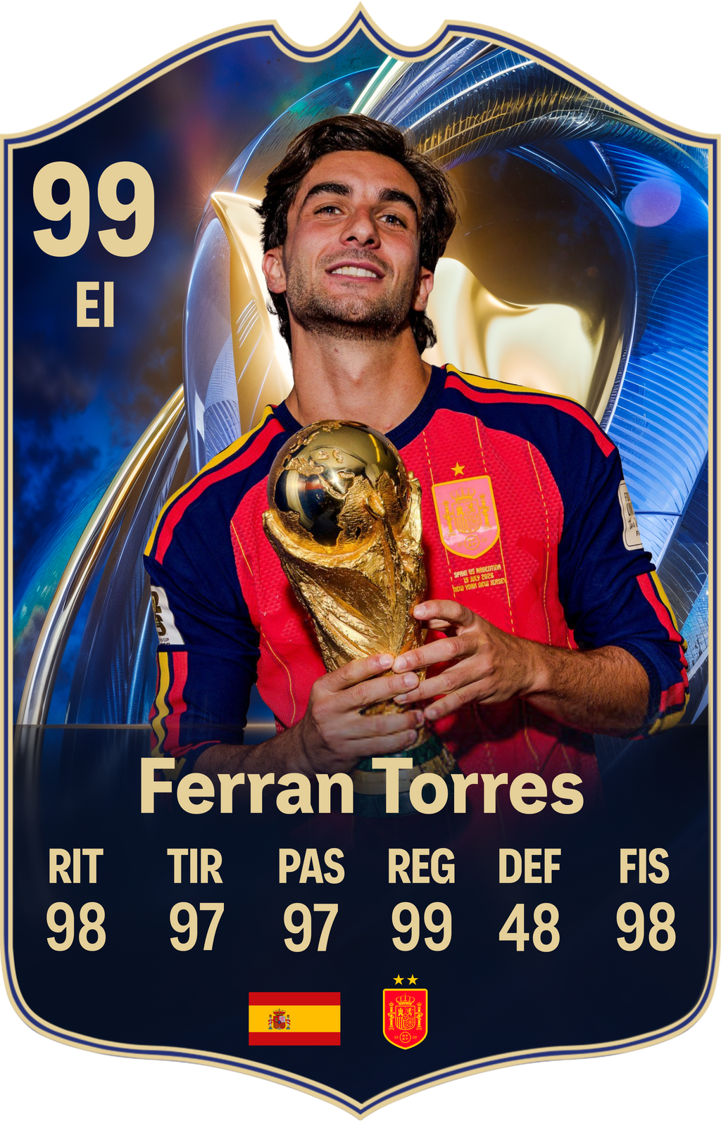 Arte de la carta coleccionable de Ferran Torres — Regalos de Fútbol