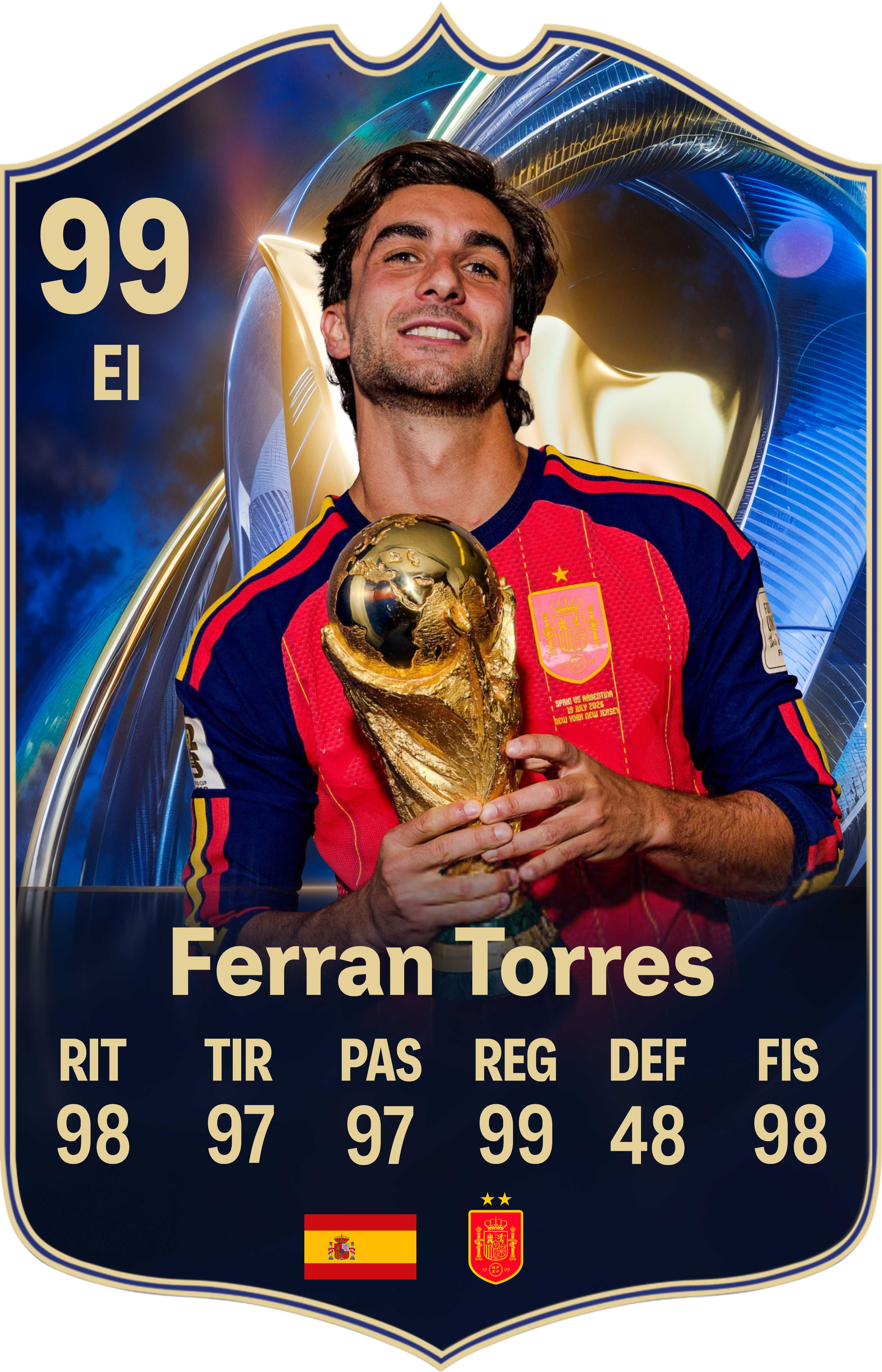Arte de la carta coleccionable de Ferran Torres — Regalos de Fútbol