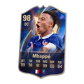 Carta coleccionable Mbappé en foamex 5 mm, vista 3D