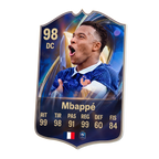 Carta coleccionable Mbappé en foamex 5 mm, vista 3D