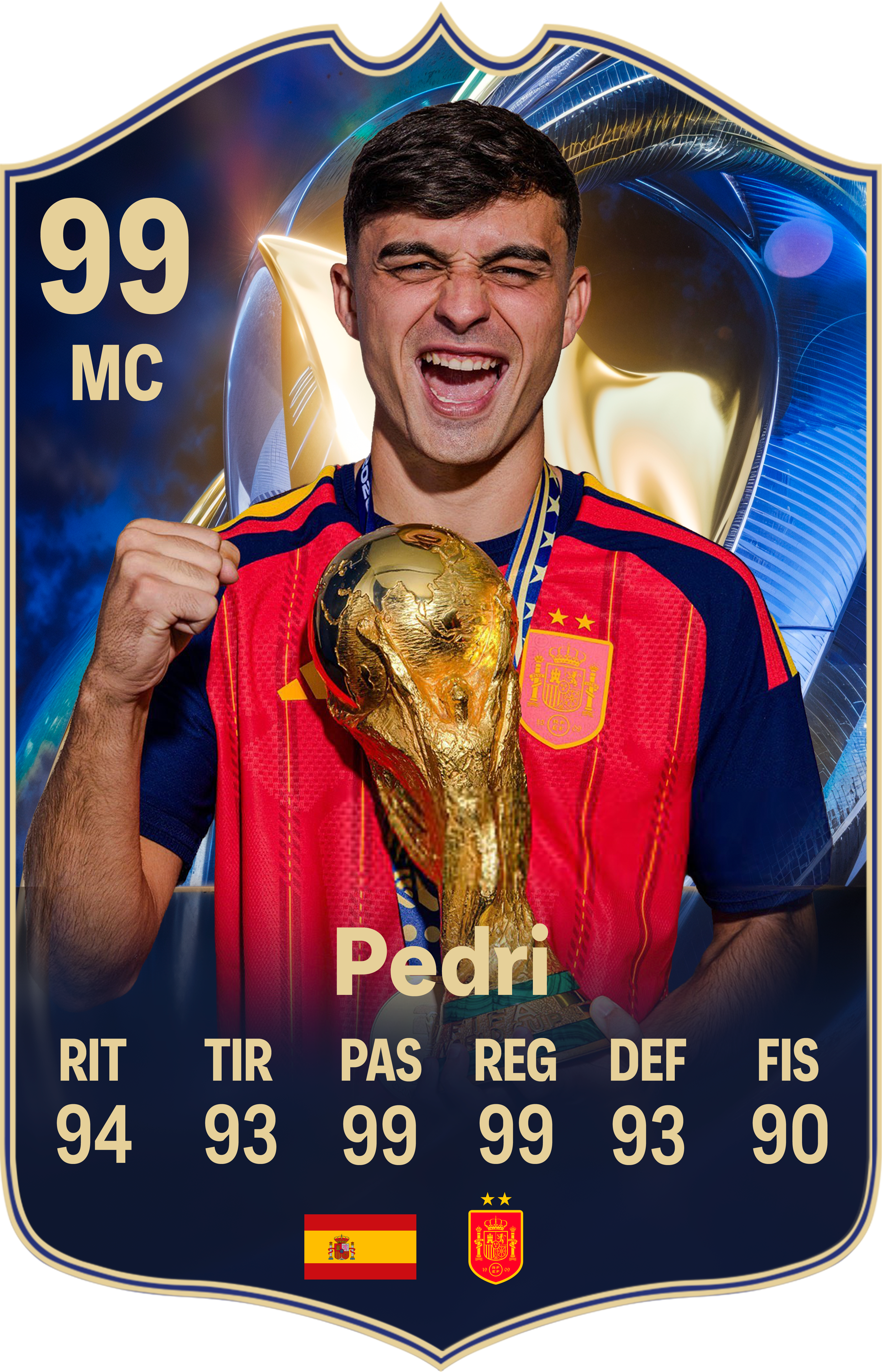 Arte de la carta coleccionable de Pedri — Regalos de Fútbol