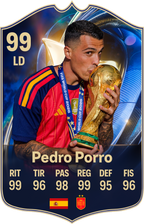 Arte de la carta coleccionable de Pedro Porro — Regalos de Fútbol