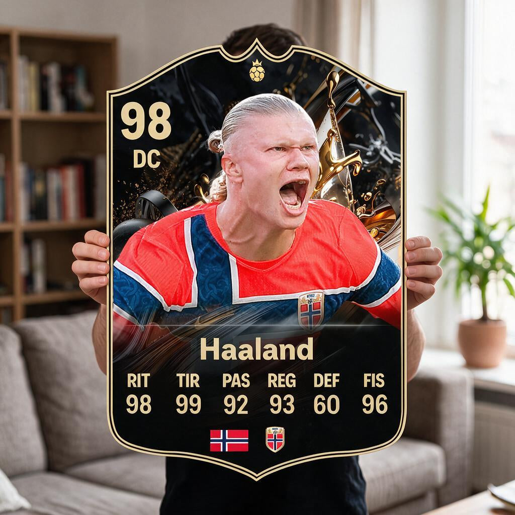 Diseño 3 — carta gigante de Haaland — Regalos de Fútbol