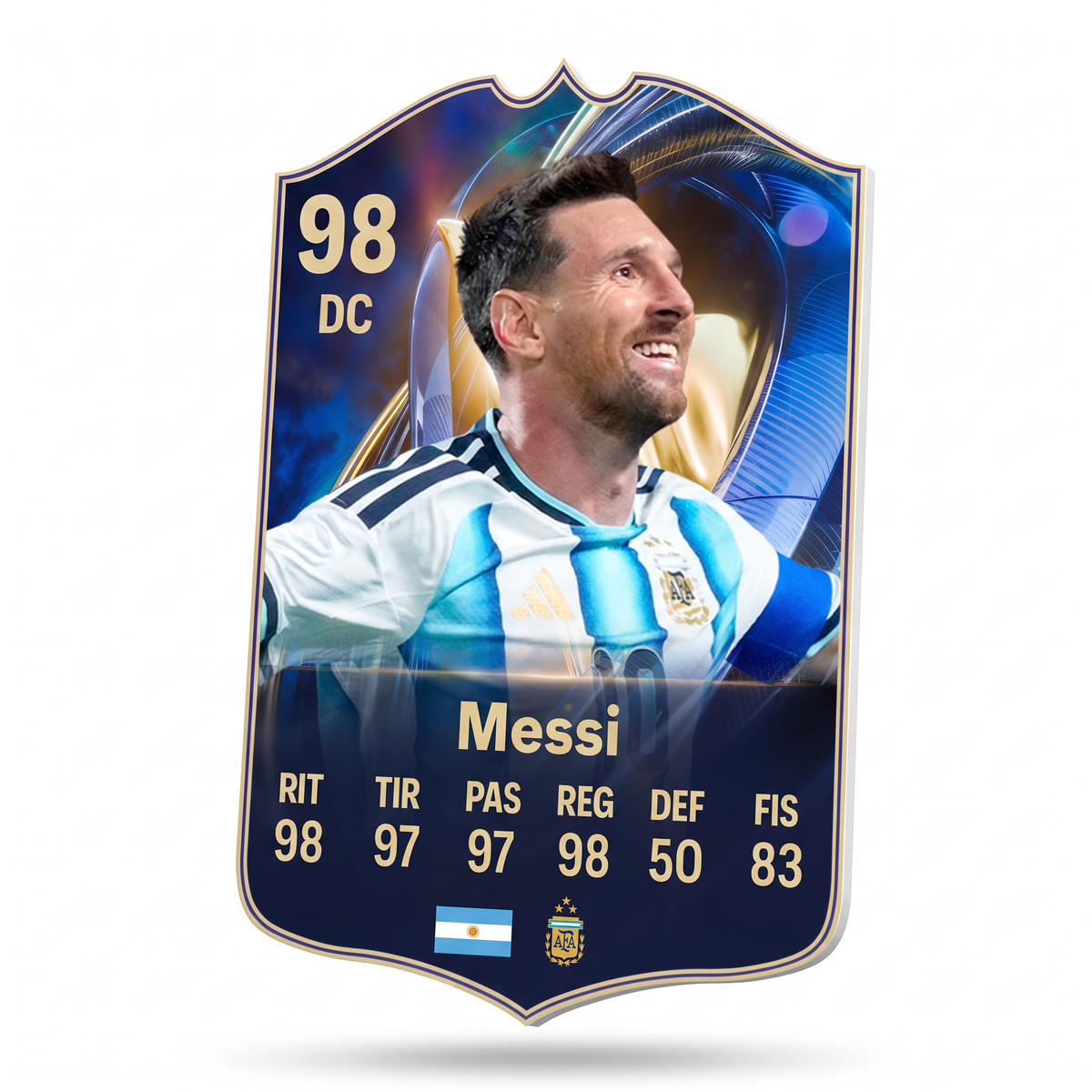 Diseño 3 — carta 3D de Messi en foamex — Regalos de Fútbol