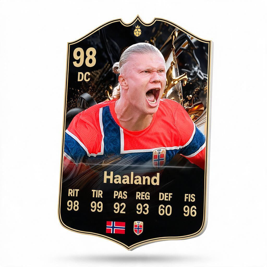 Diseño 3 — carta 3D de Haaland en foamex — Regalos de Fútbol