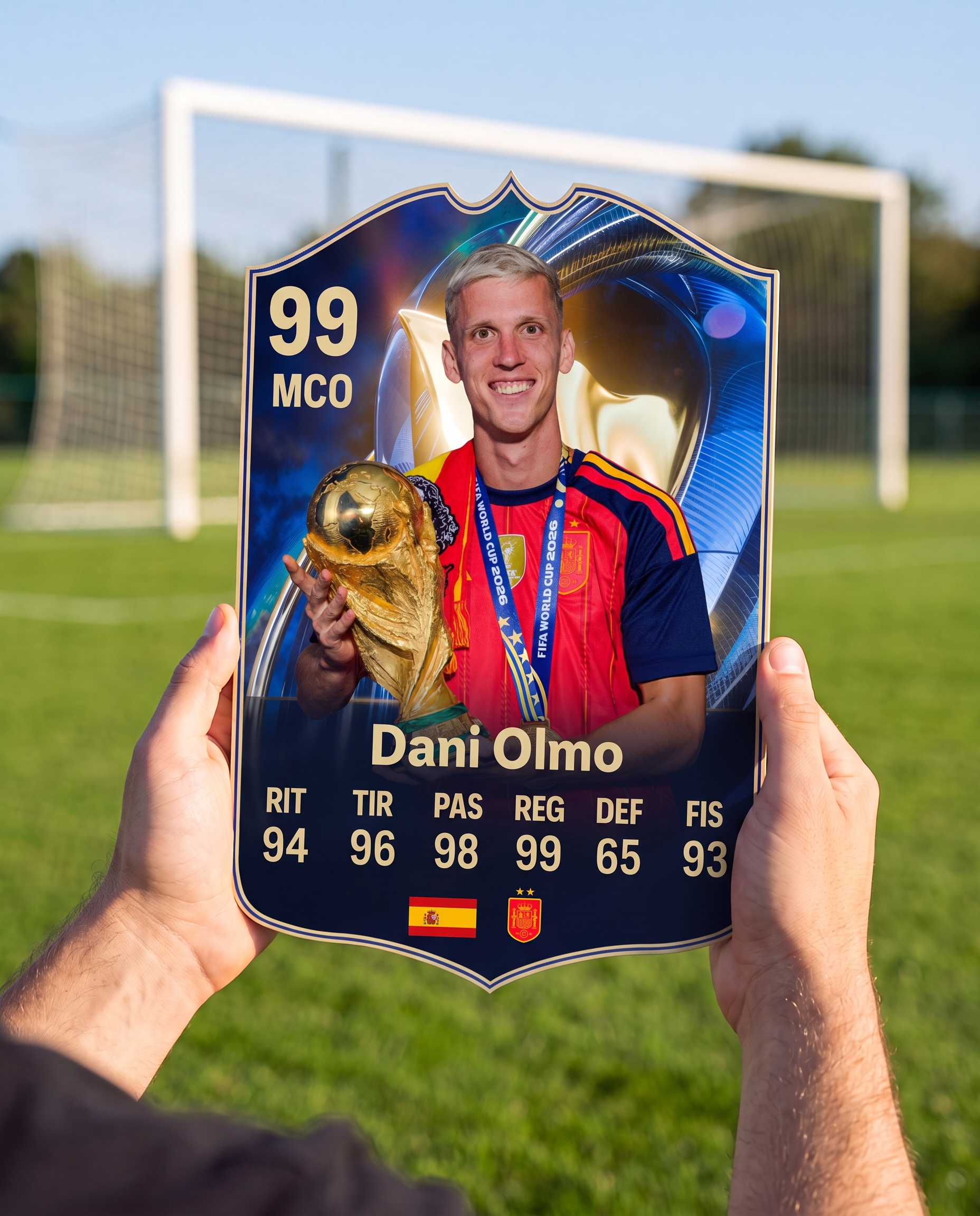 Carta coleccionable de Dani Olmo en la cancha — Regalos de Fútbol