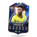 Carta coleccionable 3D de Vinicius Jr en foamex 5 mm — Regalos de Fútbol