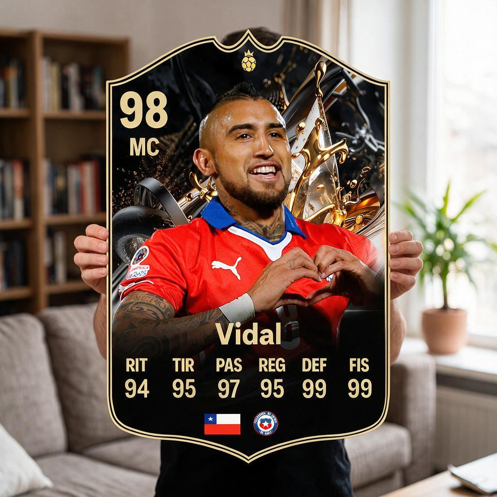 Diseño 1 — carta gigante de Vidal — Regalos de Fútbol