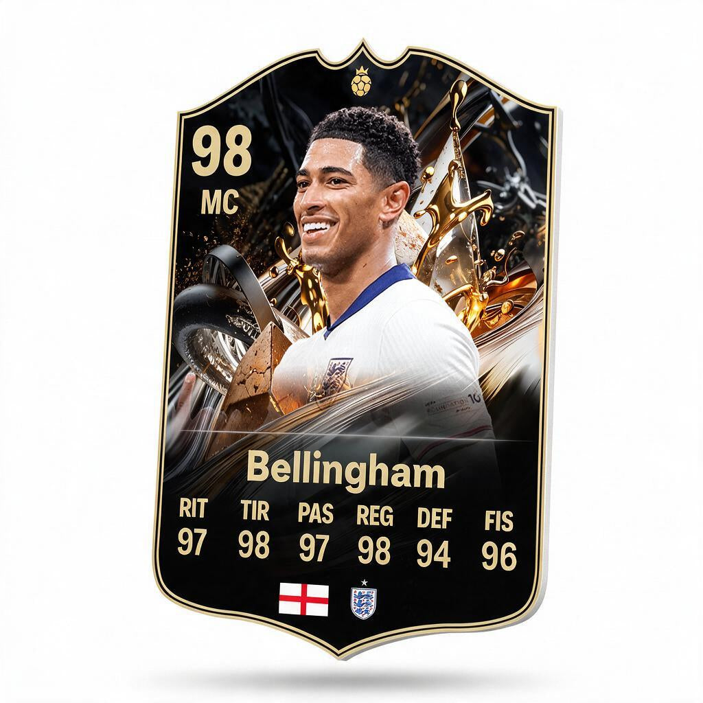 Diseño 5 — carta 3D de Bellingham en foamex — Regalos de Fútbol