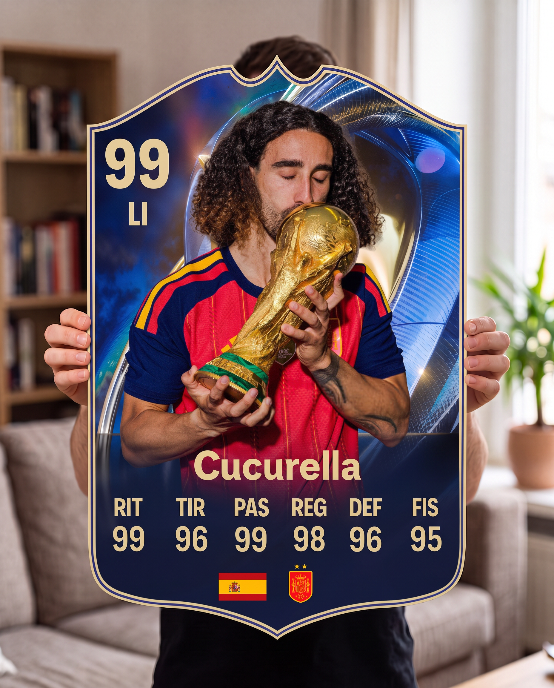 Diseño 2 — carta de Cucurella en la pared — Regalos de Fútbol