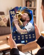 Carta de Messi en las manos — foamex 5 mm — Regalos de Fútbol