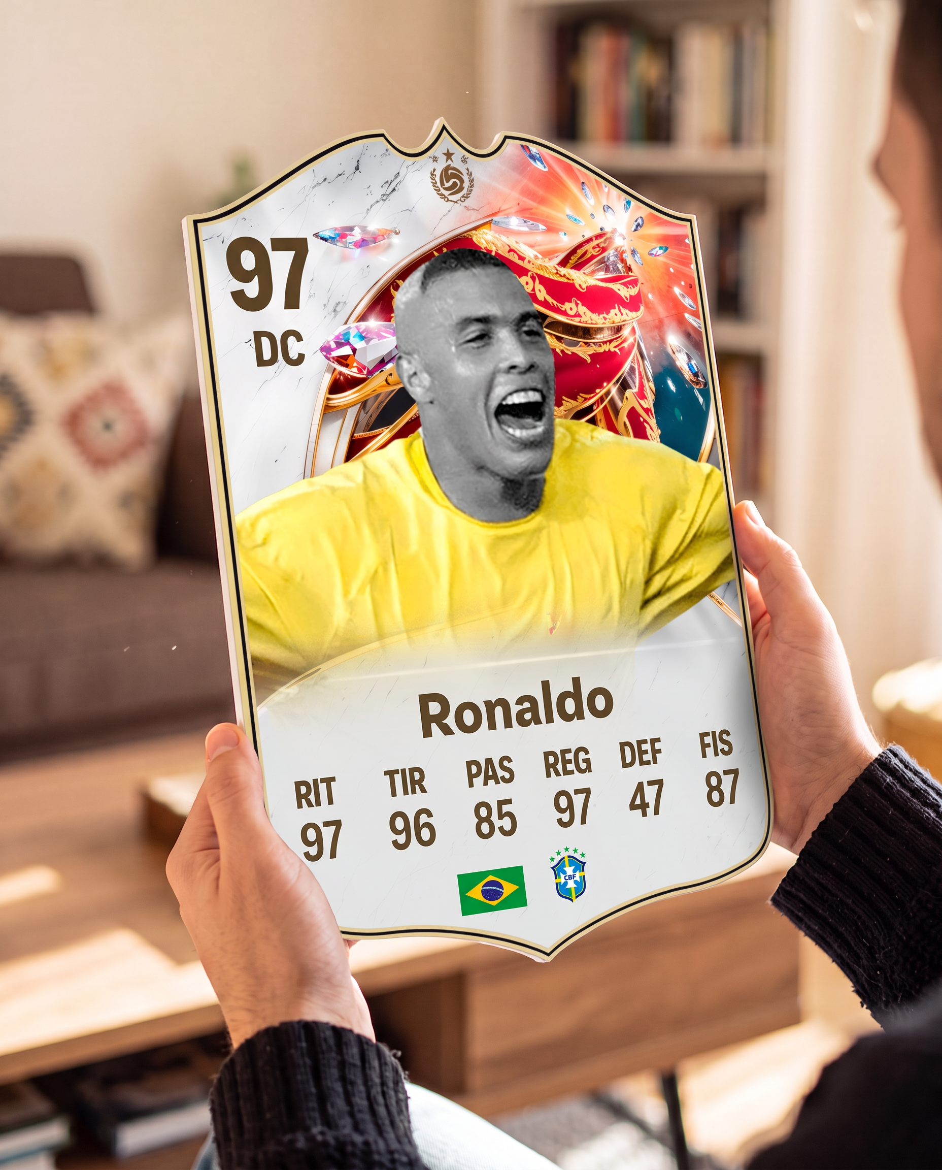 Carta de Ronaldo en las manos — foamex 5 mm — Regalos de Fútbol