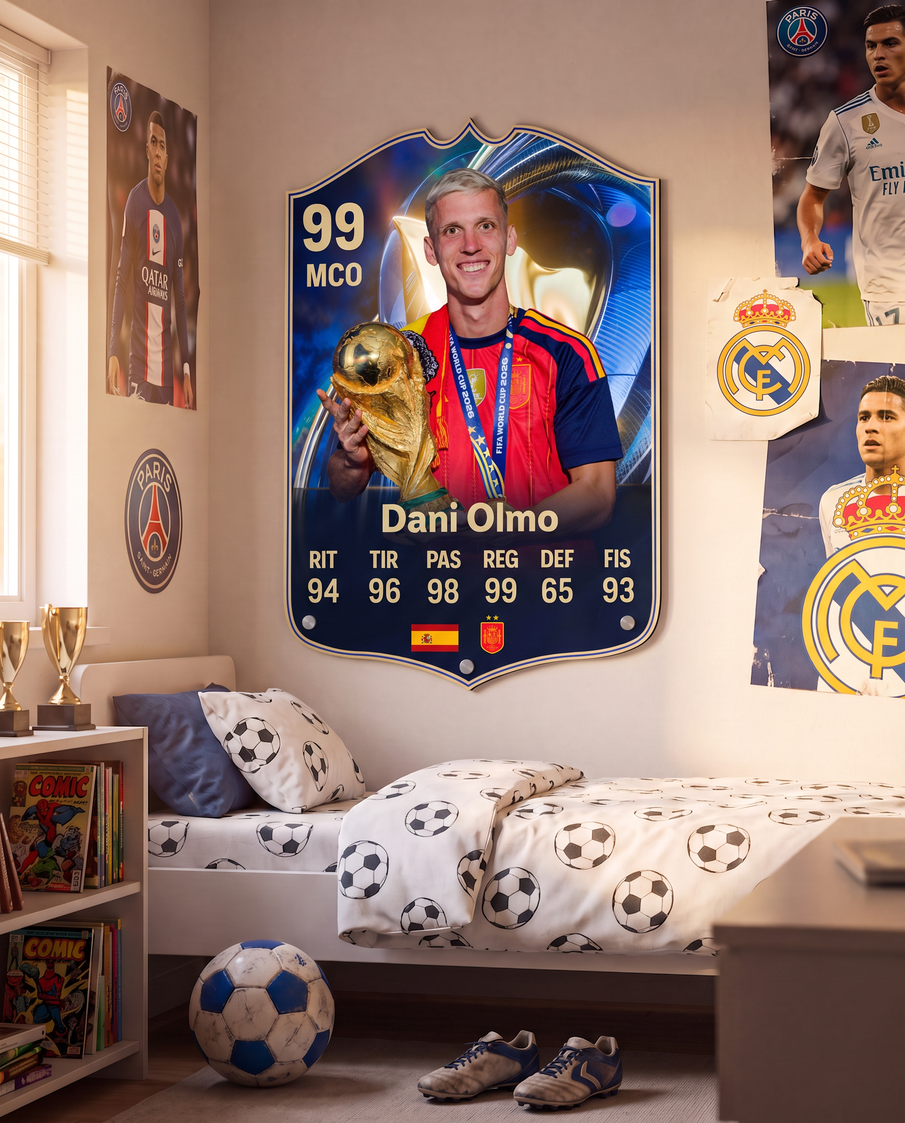 Carta de Dani Olmo colgada en la pared de la pieza — Regalos de Fútbol