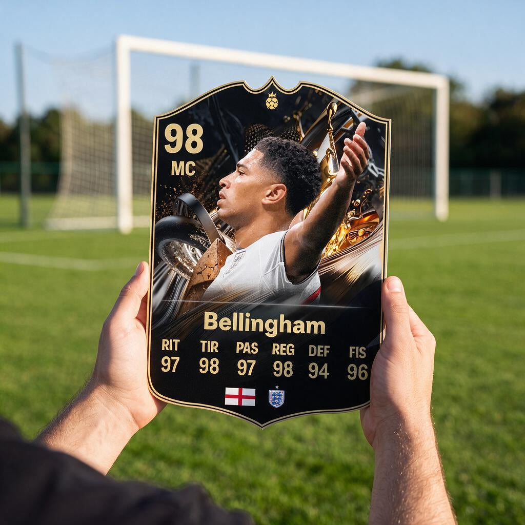 Diseño 4 — carta de Bellingham en la cancha — Regalos de Fútbol