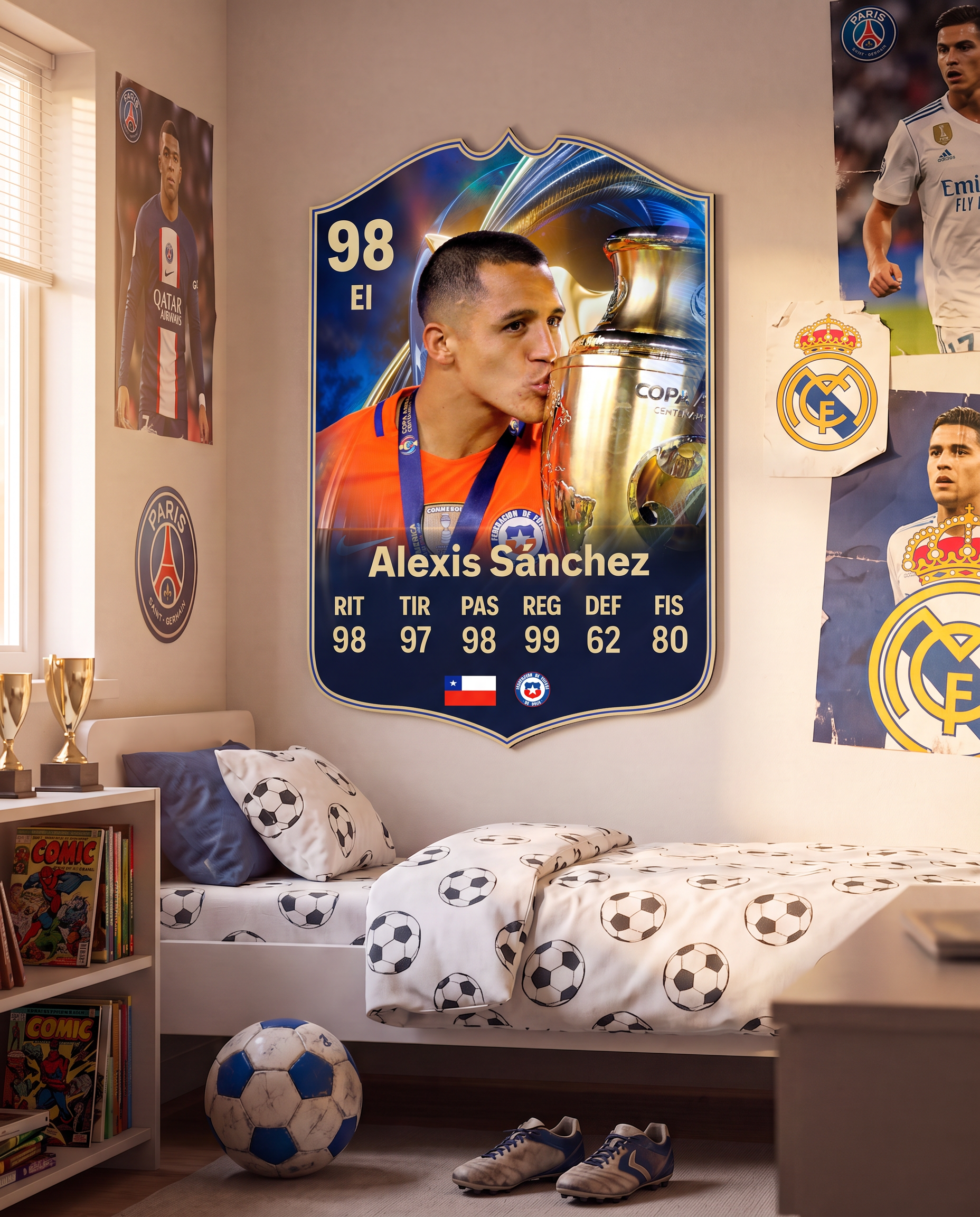 Carta de Alexis Sánchez colgada en la pared de la pieza — Regalos de Fútbol