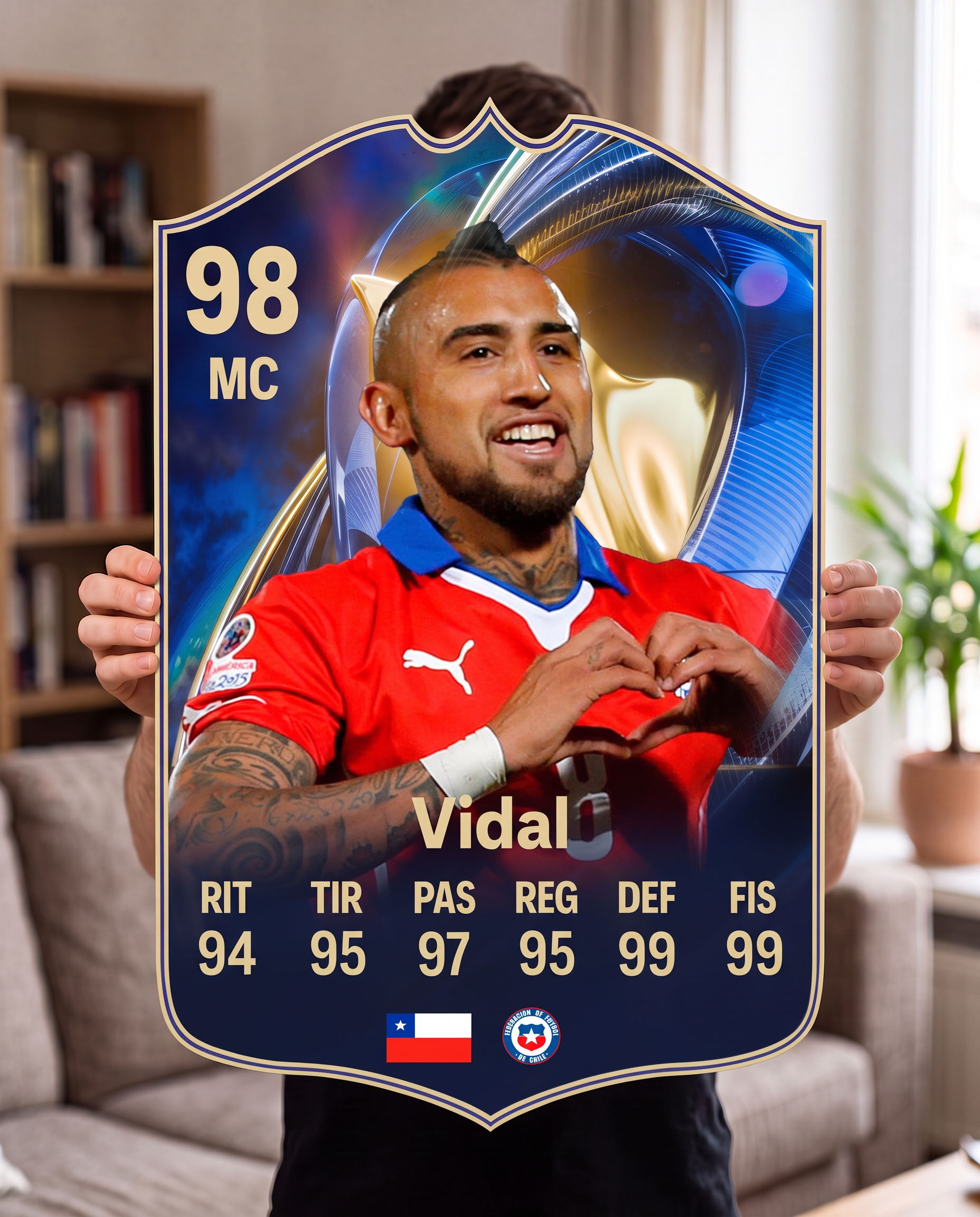 Carta gigante de Arturo Vidal tamaño Grande — Regalos de Fútbol