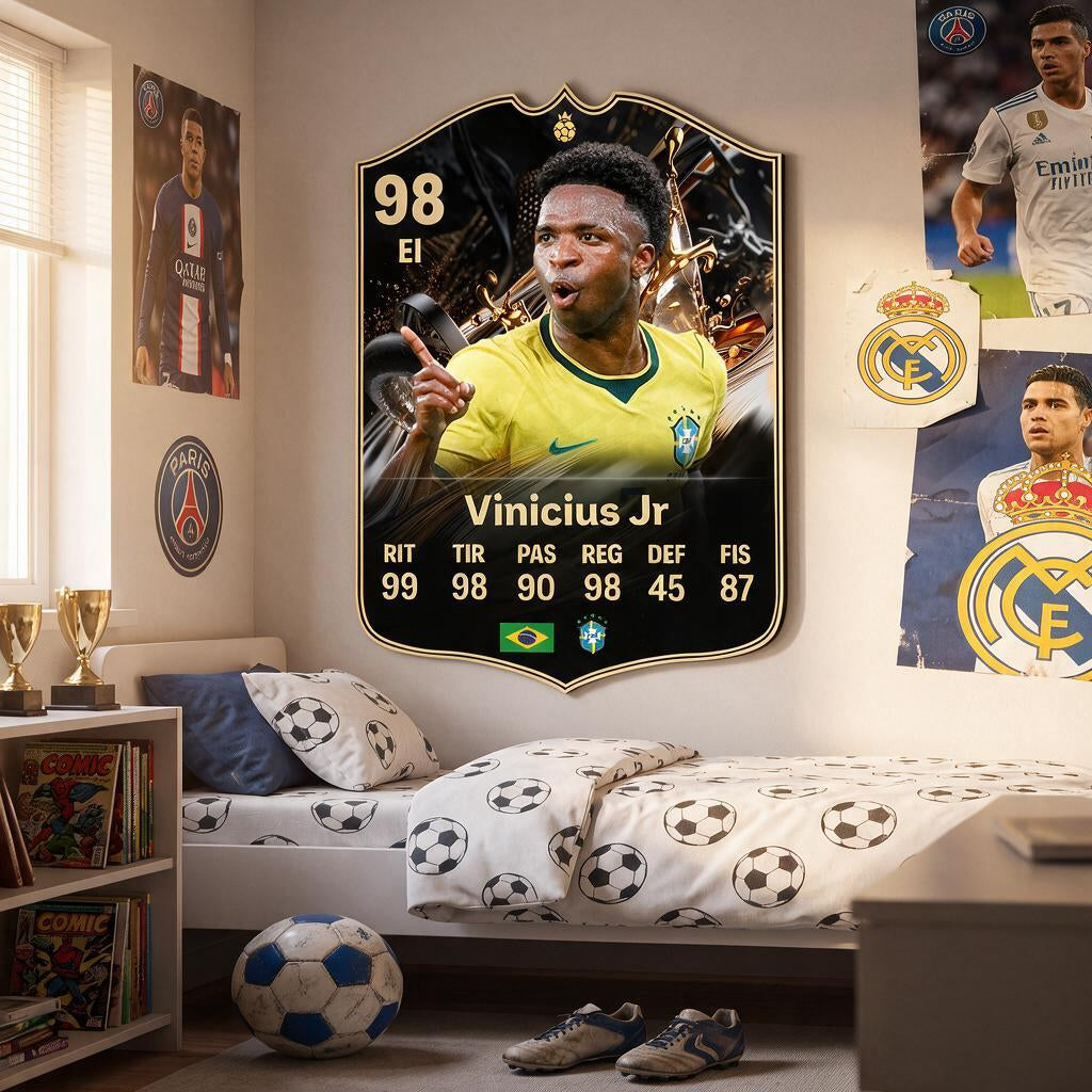 Diseño 2 — carta de Vinicius Jr en la pared — Regalos de Fútbol