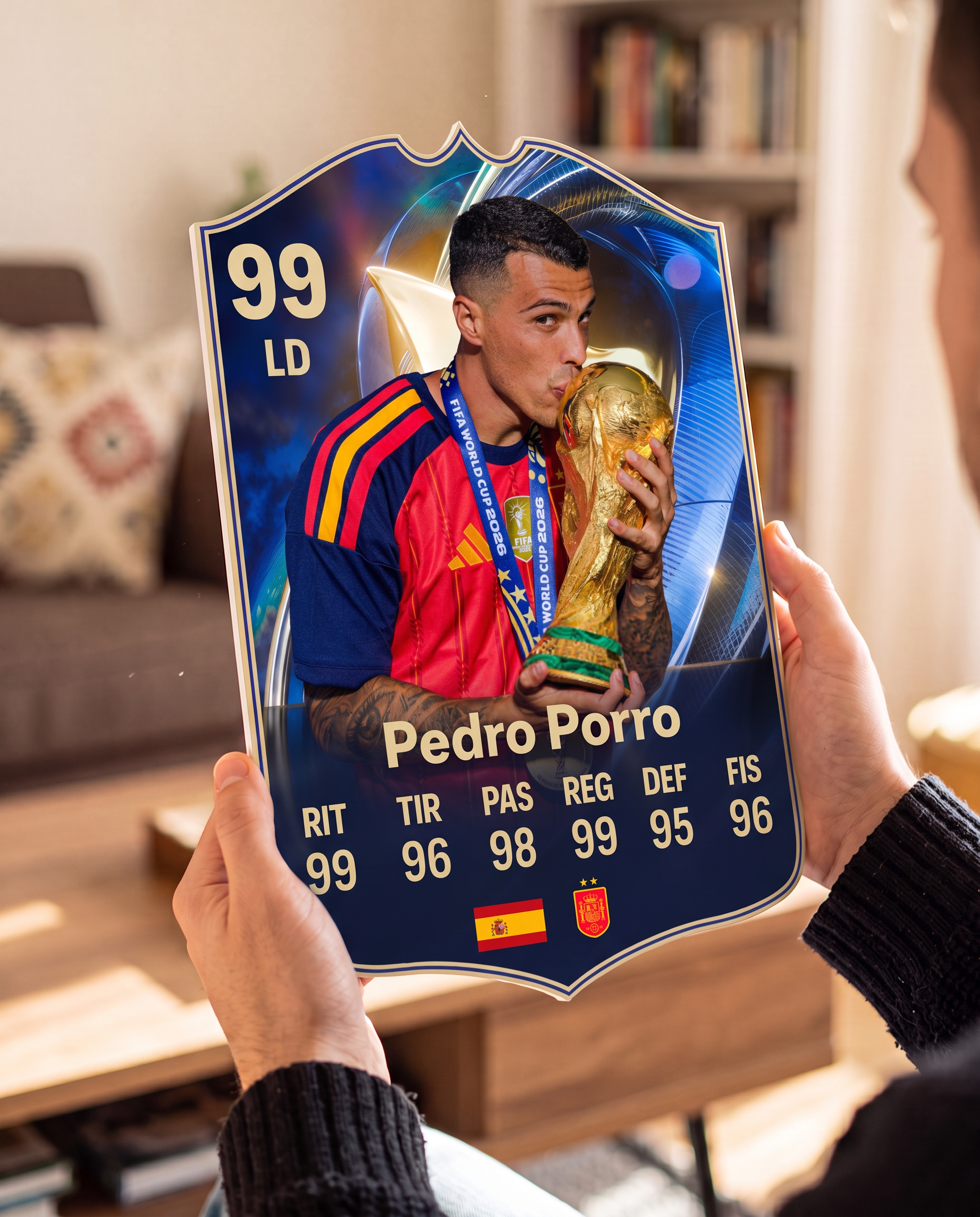 Carta de Pedro Porro en las manos — foamex 5 mm — Regalos de Fútbol
