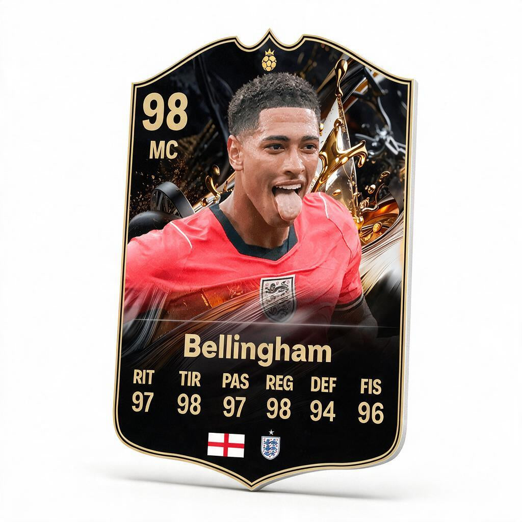 Diseño 6 — carta 3D de Bellingham en foamex — Regalos de Fútbol