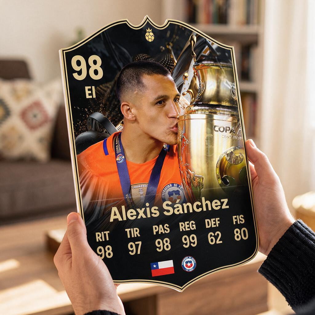 Diseño 1 — carta de Alexis en las manos — Regalos de Fútbol