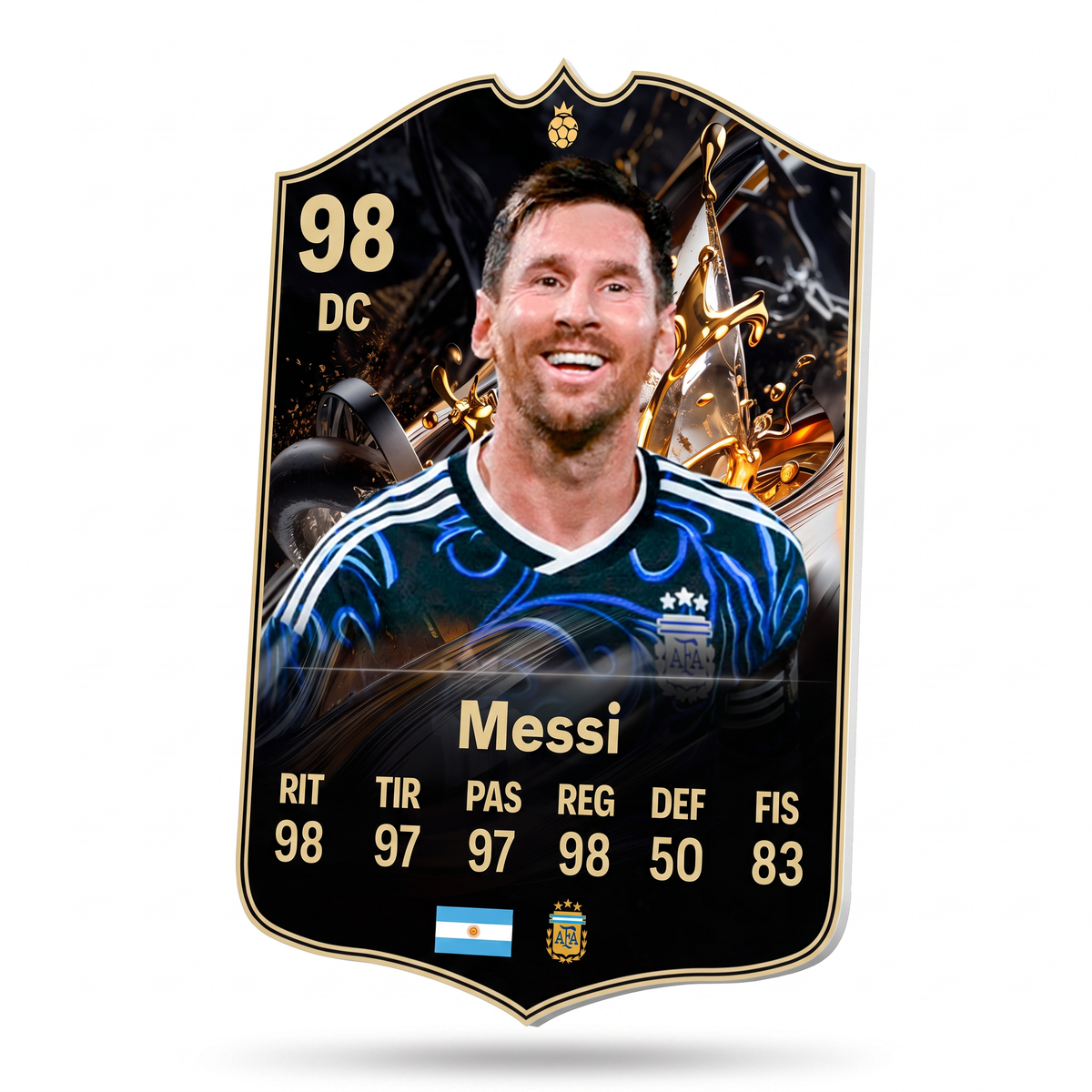 Diseño 5 — carta 3D de Messi en foamex — Regalos de Fútbol