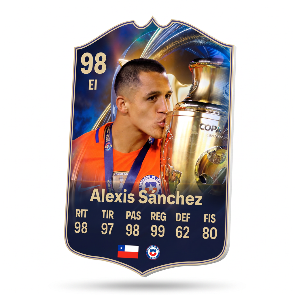 Carta coleccionable 3D de Alexis Sánchez en foamex 5 mm — Regalos de Fútbol