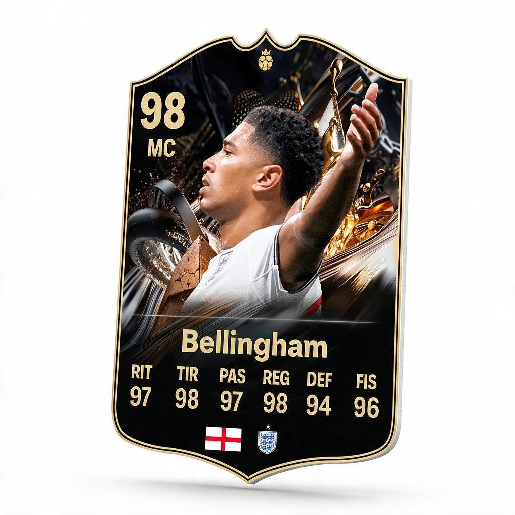 Diseño 4 — carta 3D de Bellingham en foamex — Regalos de Fútbol