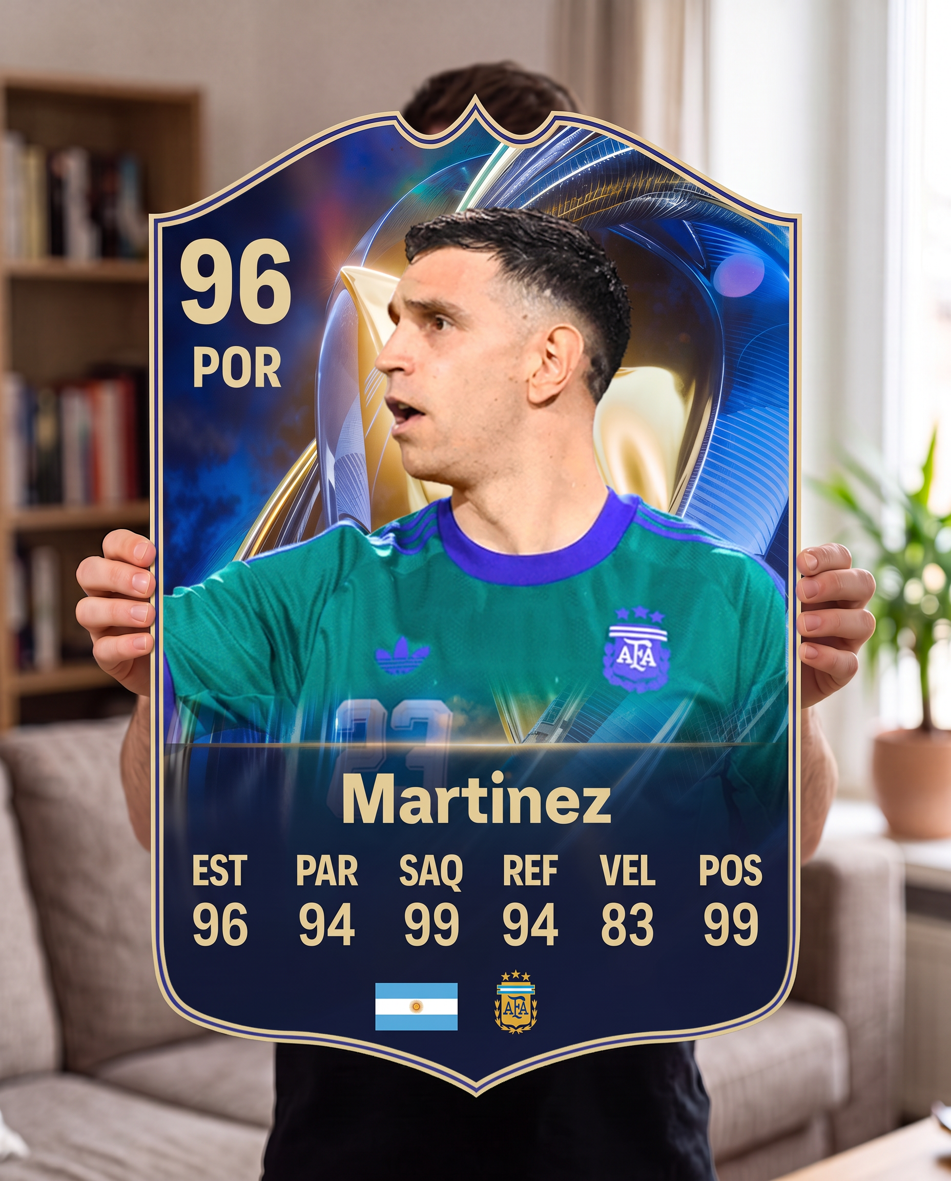 Carta gigante del Dibu Martínez tamaño Grande — Regalos de Fútbol