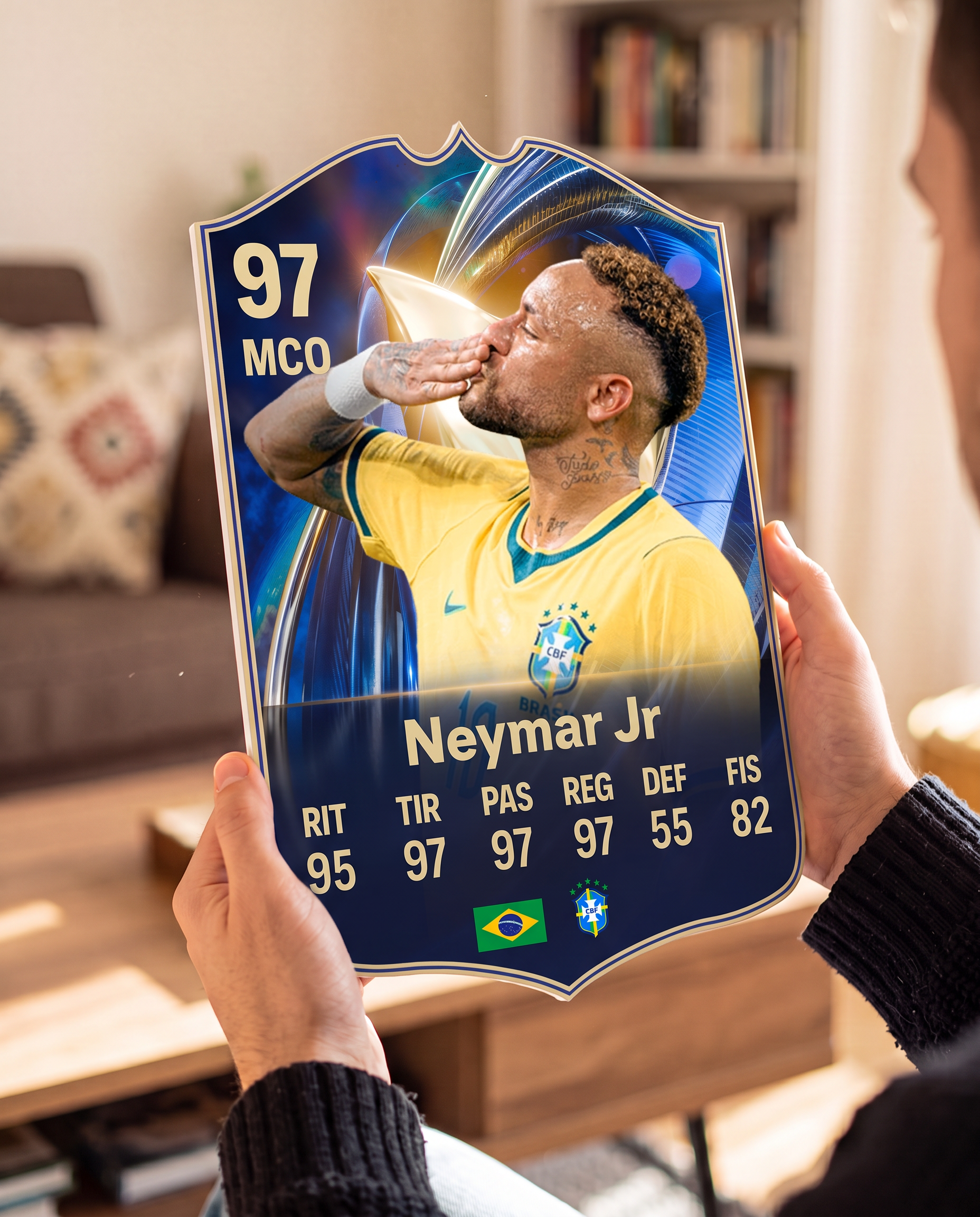 Carta de Neymar Jr en las manos — foamex 5 mm — Regalos de Fútbol