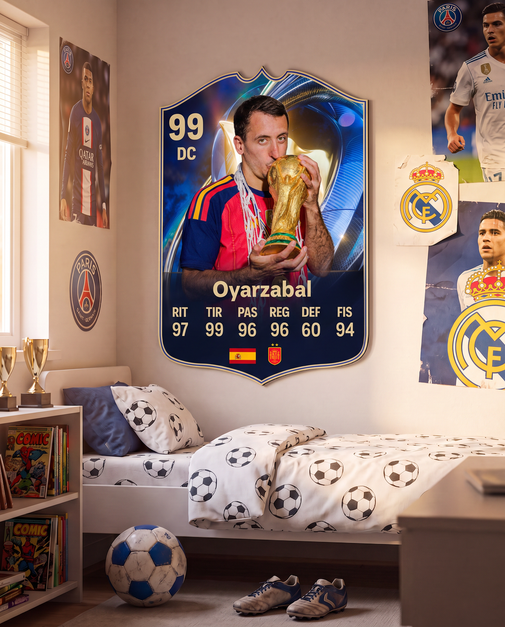 Carta de Oyarzabal colgada en la pared de la pieza — Regalos de Fútbol