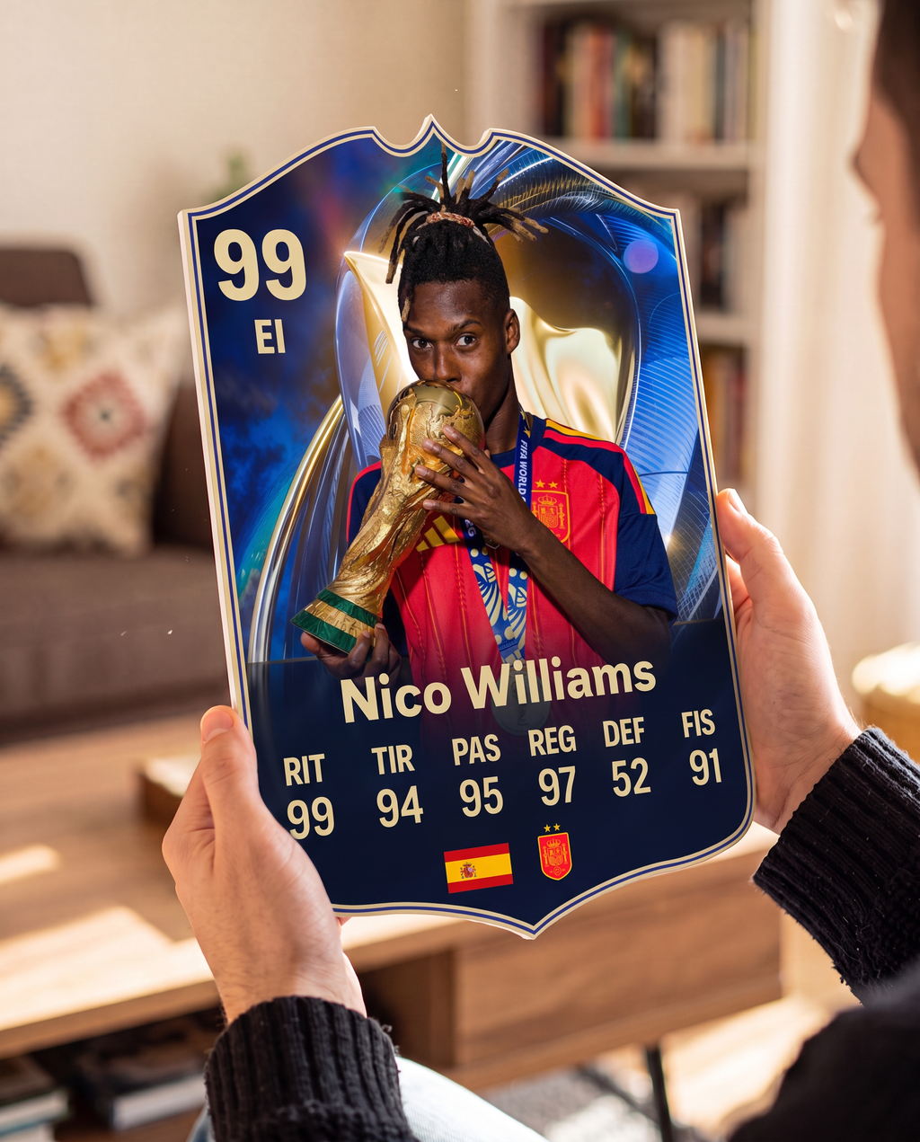 Carta de Nico Williams en las manos — foamex 5 mm — Regalos de Fútbol