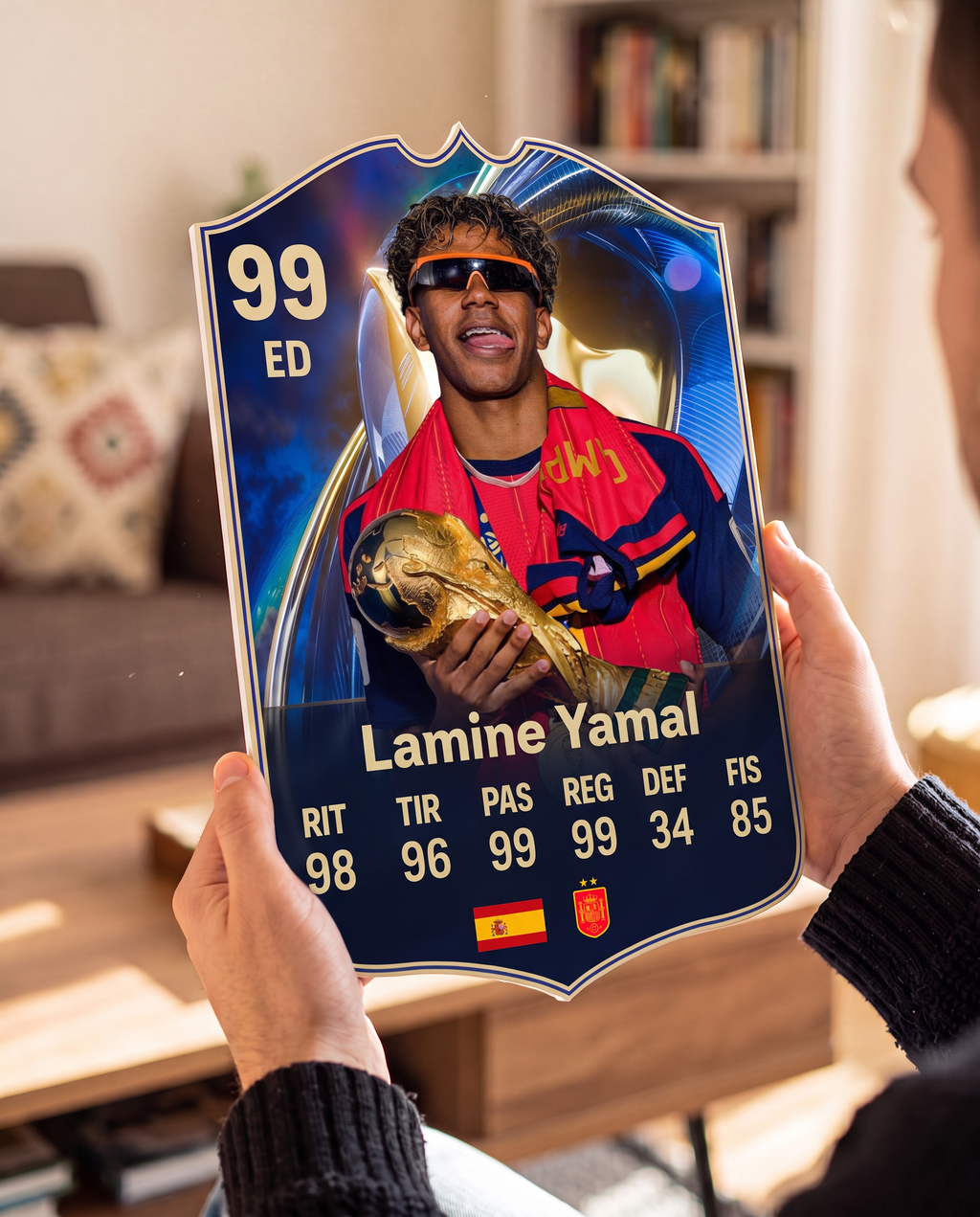 Carta de Lamine Yamal en las manos — foamex 5 mm — Regalos de Fútbol