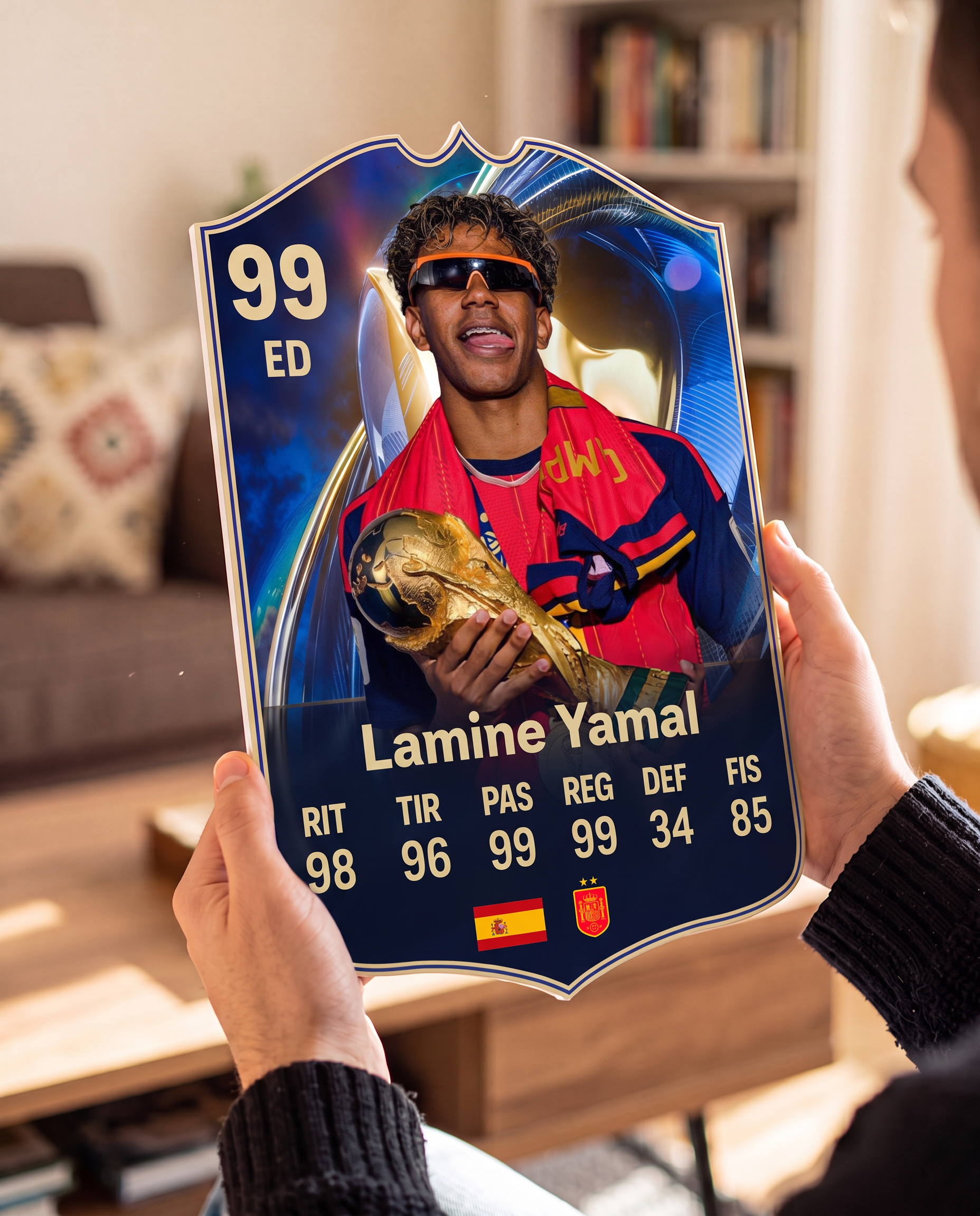 Carta de Lamine Yamal en las manos — foamex 5 mm — Regalos de Fútbol