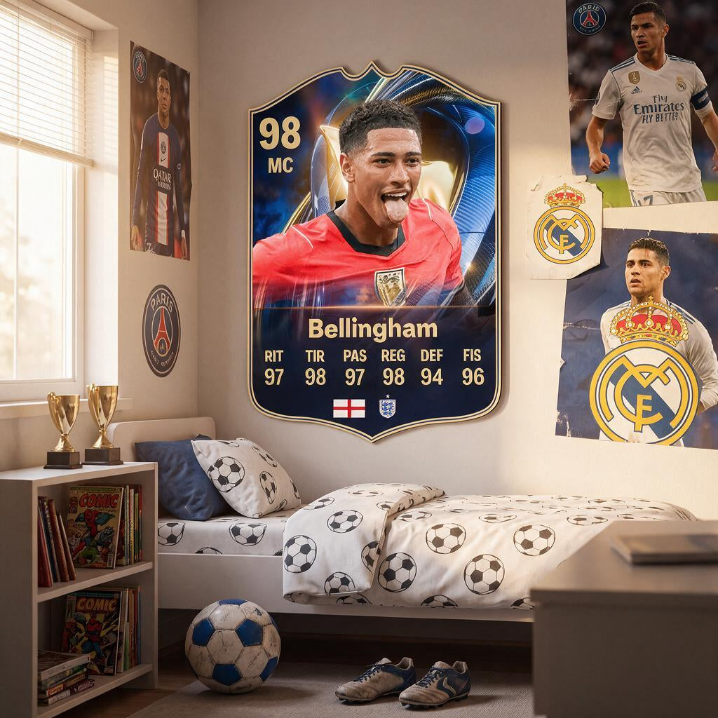 Diseño 1 — carta de Bellingham en la pared — Regalos de Fútbol