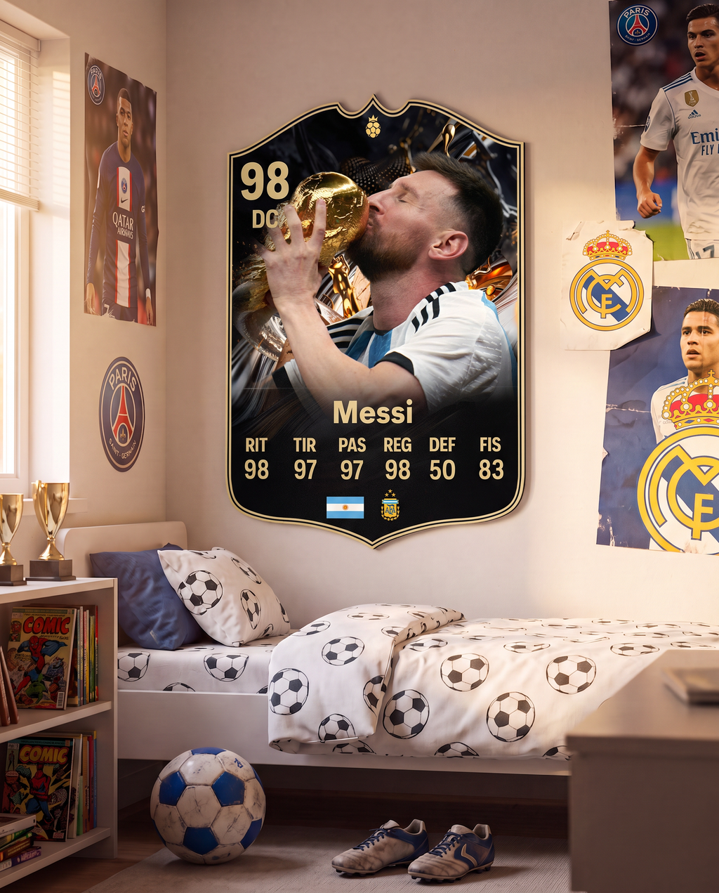 Diseño 2 — carta de Messi en la pared — Regalos de Fútbol
