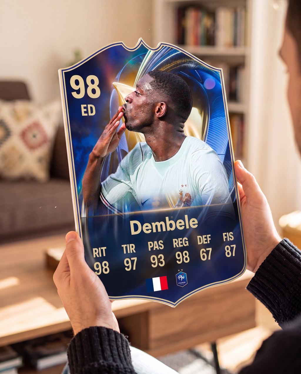 Carta de Dembélé en las manos — foamex 5 mm — Regalos de Fútbol