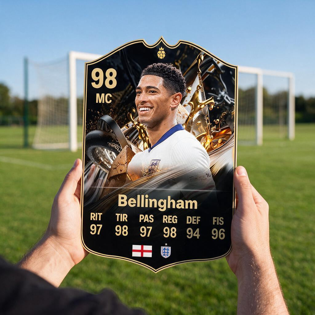 Diseño 5 — carta de Bellingham en la cancha — Regalos de Fútbol
