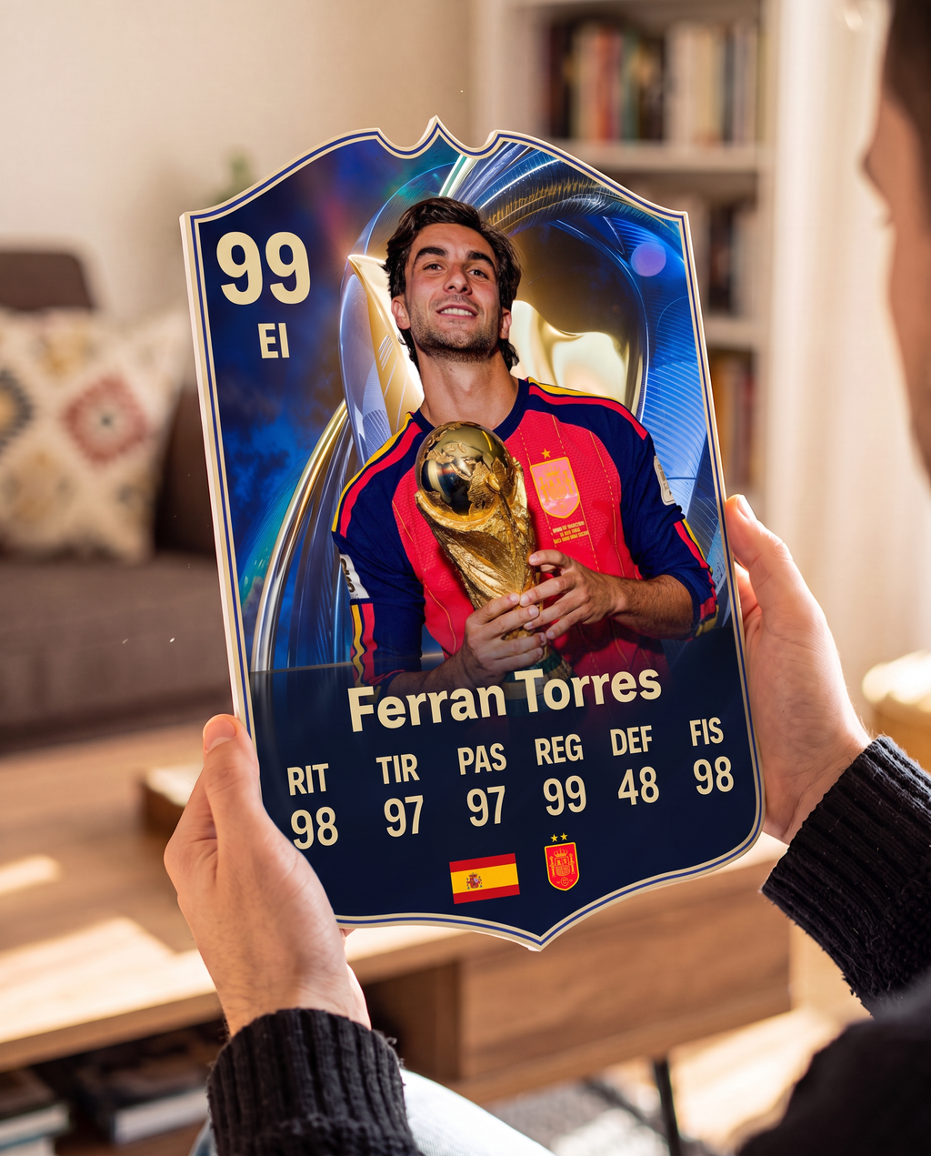Carta de Ferran Torres en las manos — foamex 5 mm — Regalos de Fútbol