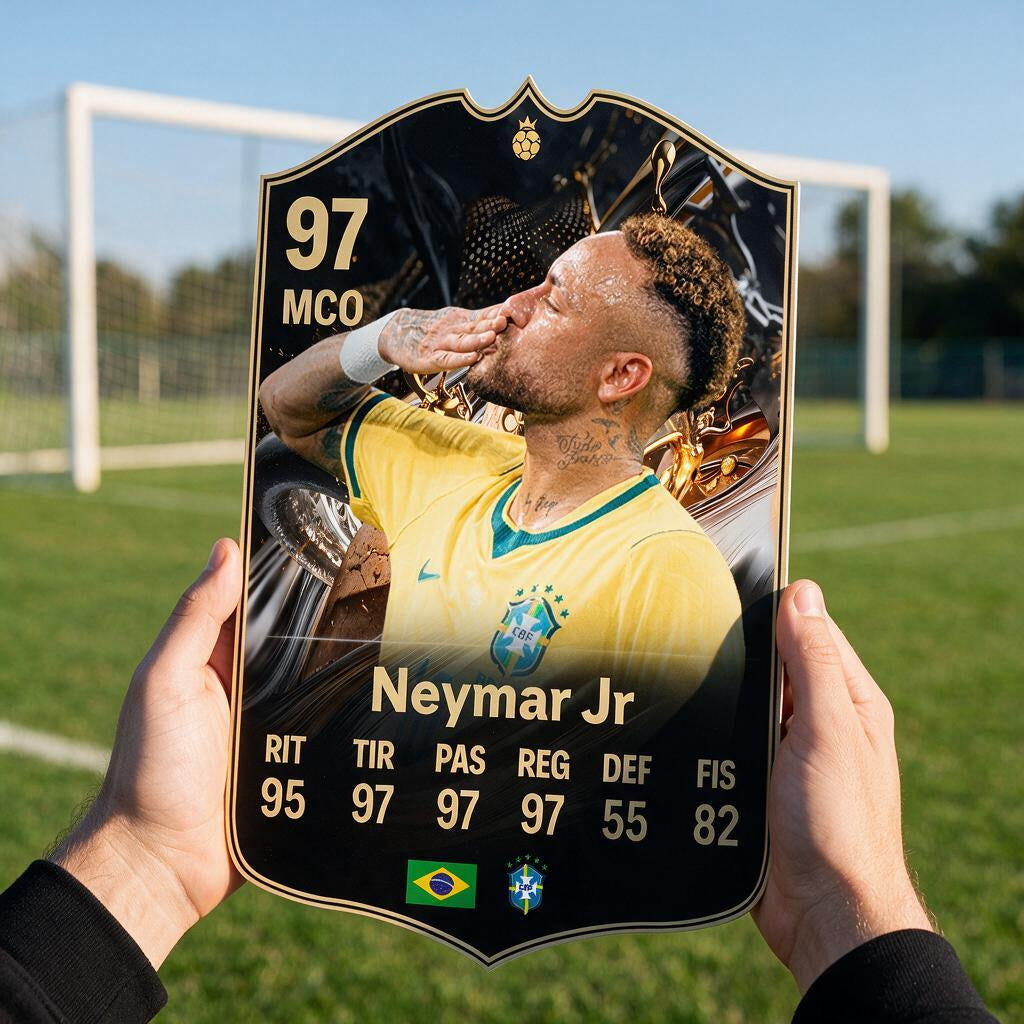Diseño 1 — carta de Neymar Jr en la cancha — Regalos de Fútbol