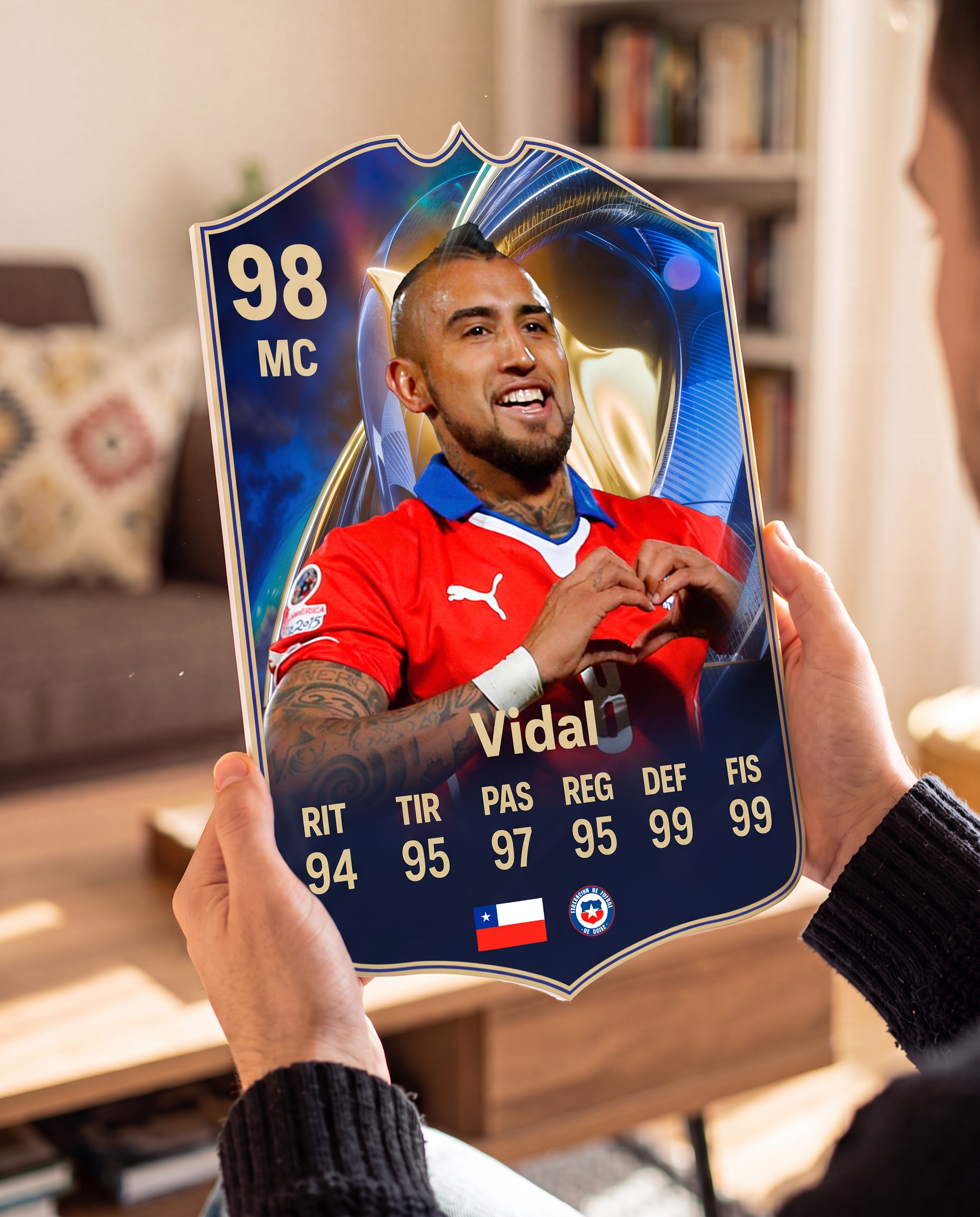Carta de Arturo Vidal en las manos — foamex 5 mm — Regalos de Fútbol